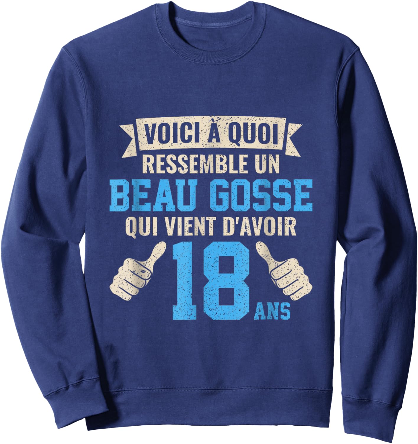 Birthday 18 Years Boy Beau Gosse , Black, S Sweatshirt - Sweatshirt | Navy