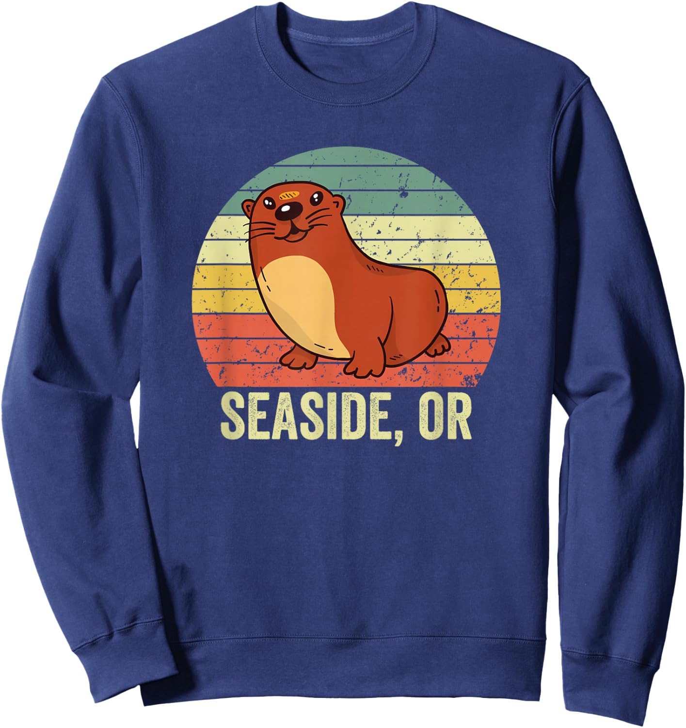 Seaside Oregon Otter, Seaside Oregon Sweatshirt - Sweatshirt | Navy