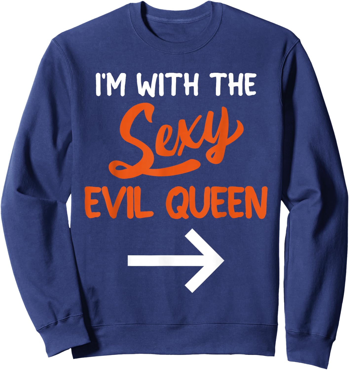 Lazy Halloween Costume For Couple I'm With The Sexy Evil Sweatshirt - Sweatshirt | Navy