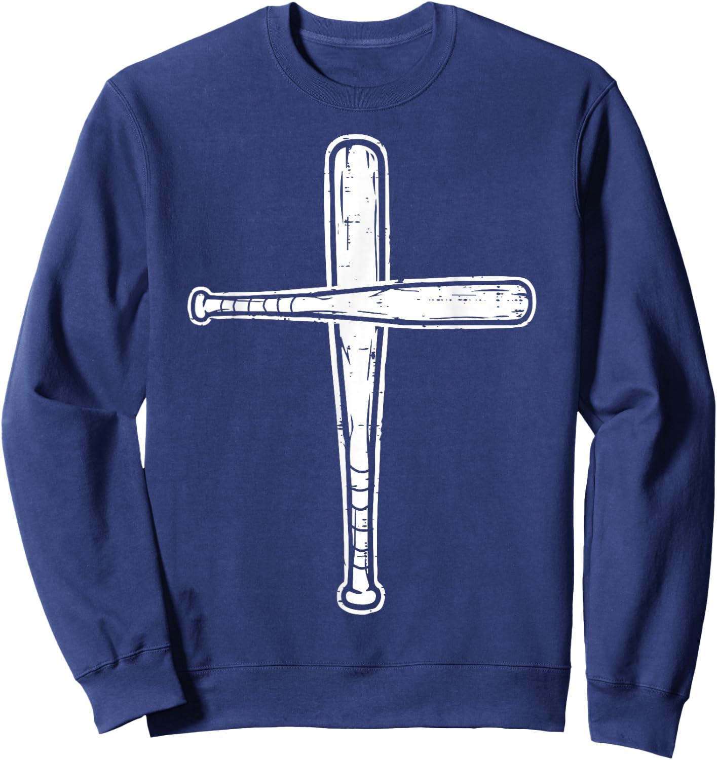 Christian Baseball Bats Cross Softball Sports Men Boys Kids Sweatshirt - Sweatshirt | Navy