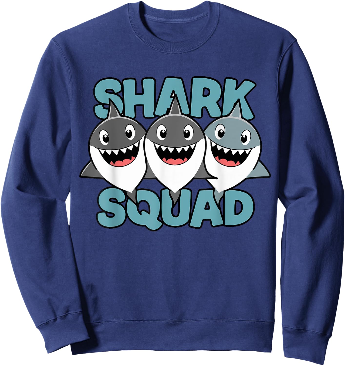 Shark Squad for Shark Lover Shirt | Kids Shark Sweatshirt - Sweatshirt | Navy