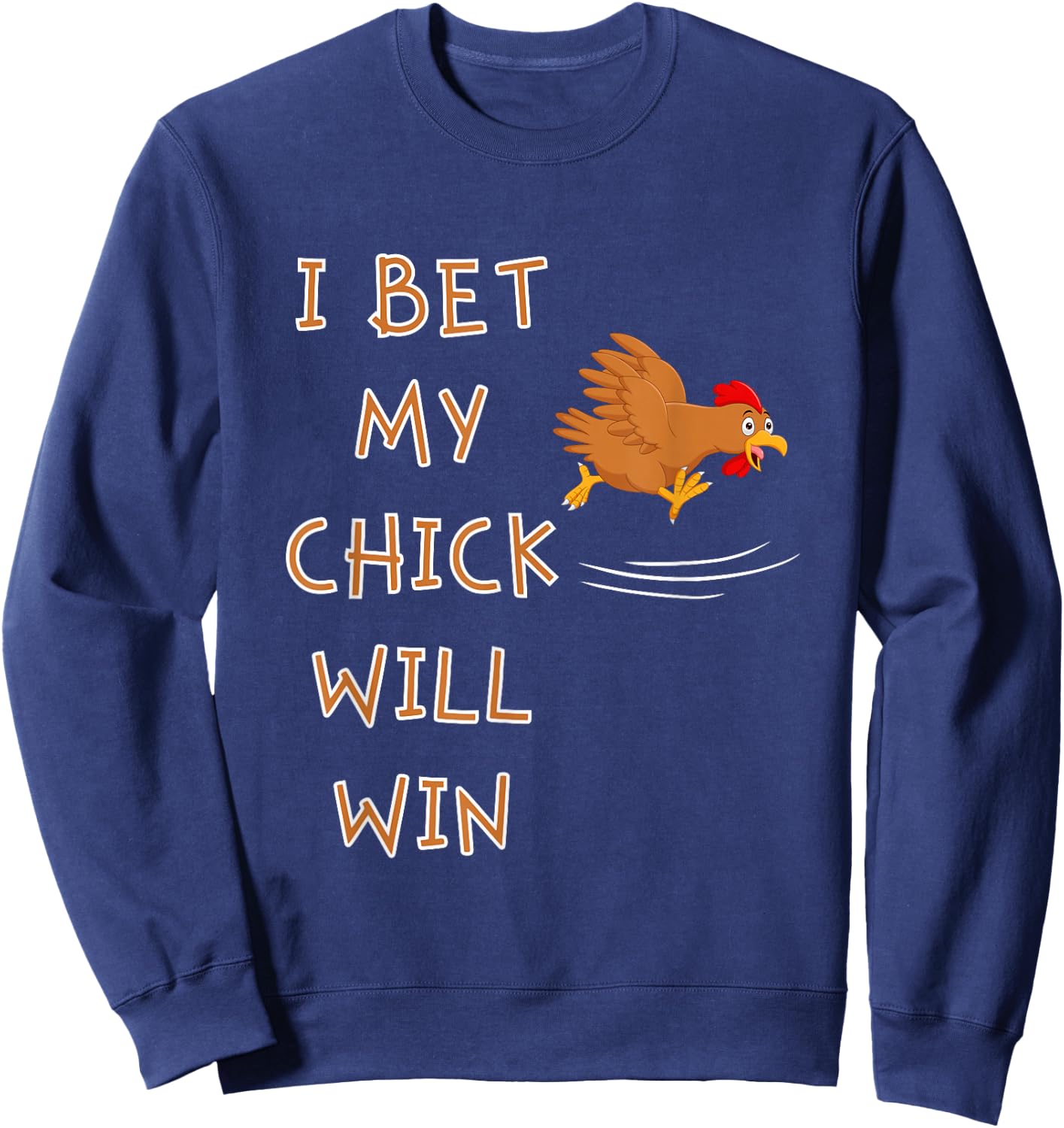 Chicken Race Team Chick Running Team funny chicken Racing Sweatshirt - Sweatshirt | Navy