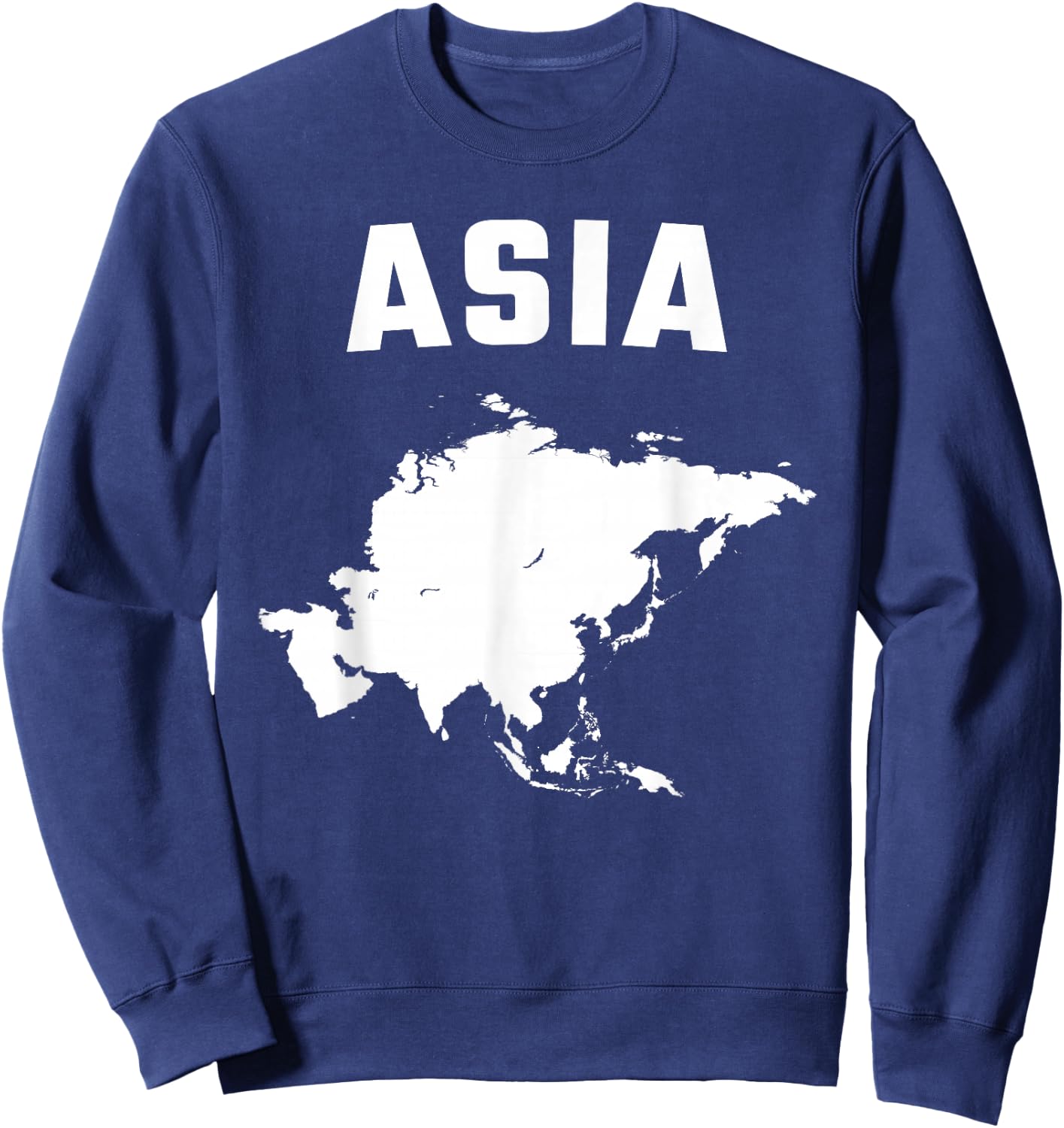 Isolated white silhouette of a map of Asia continent Sweatshirt - Sweatshirt | Navy