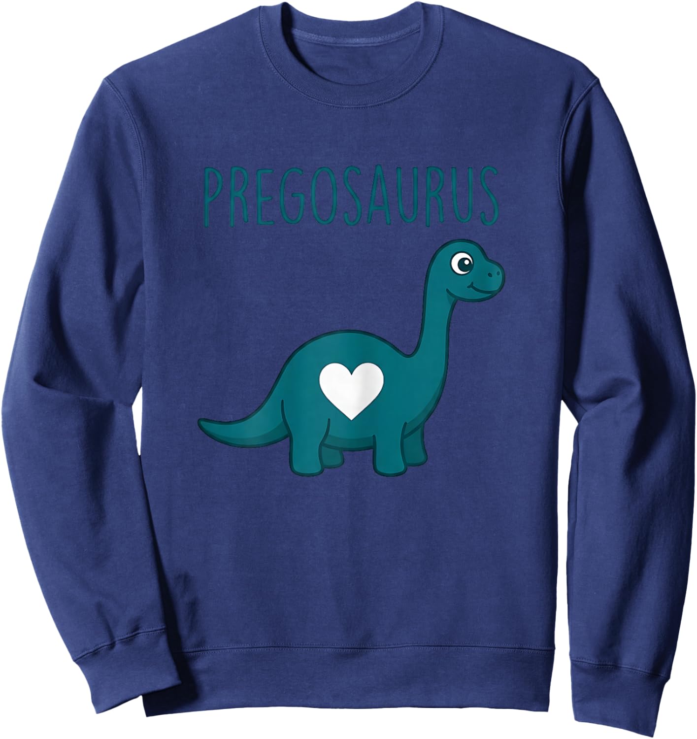 Pregosaurus Cute Dinosaur Mommy Pregnancy Announcement Mom Sweatshirt - Sweatshirt | Navy