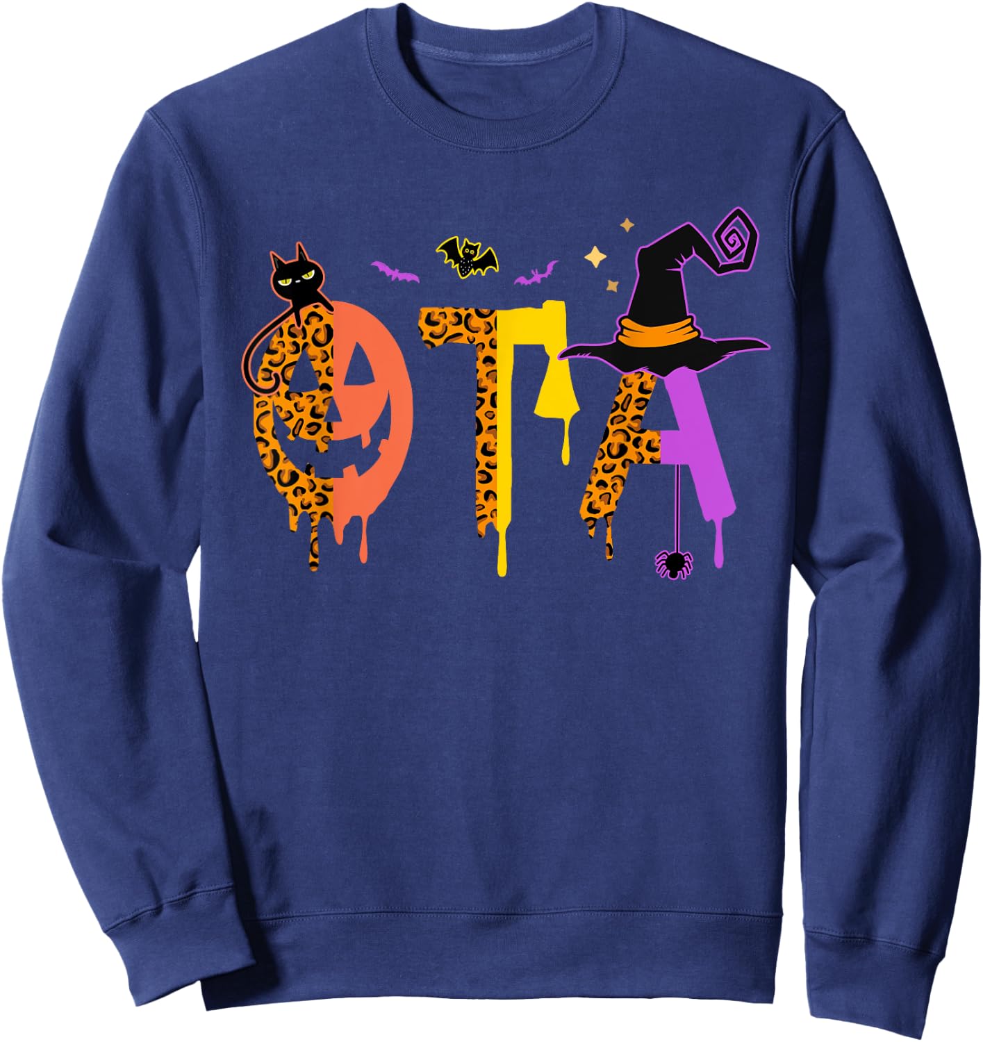OTA Witch Leopard Occupational Therapy Assistant Halloween Sweatshirt - Sweatshirt | Navy