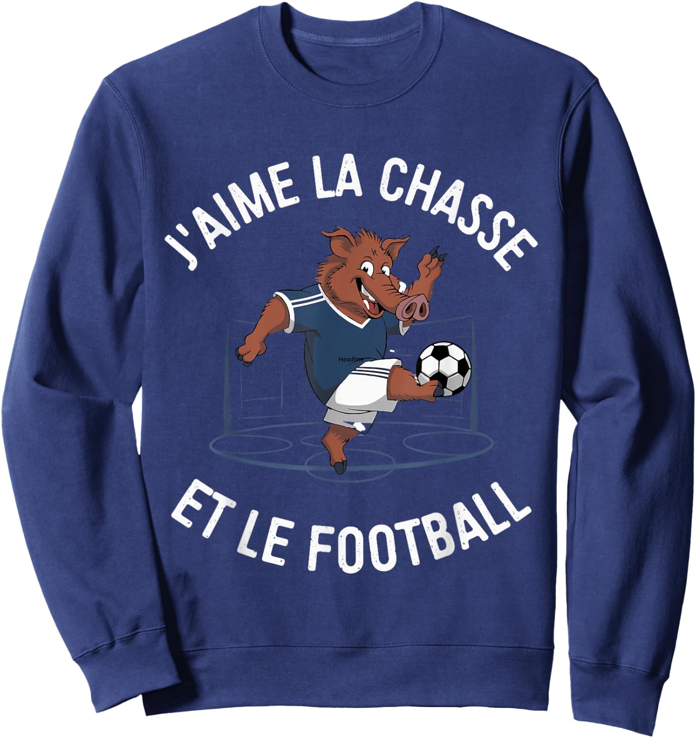 Boar Football Player, Humor, Hunting & Football , Black, S Sweatshirt - Sweatshirt | Navy