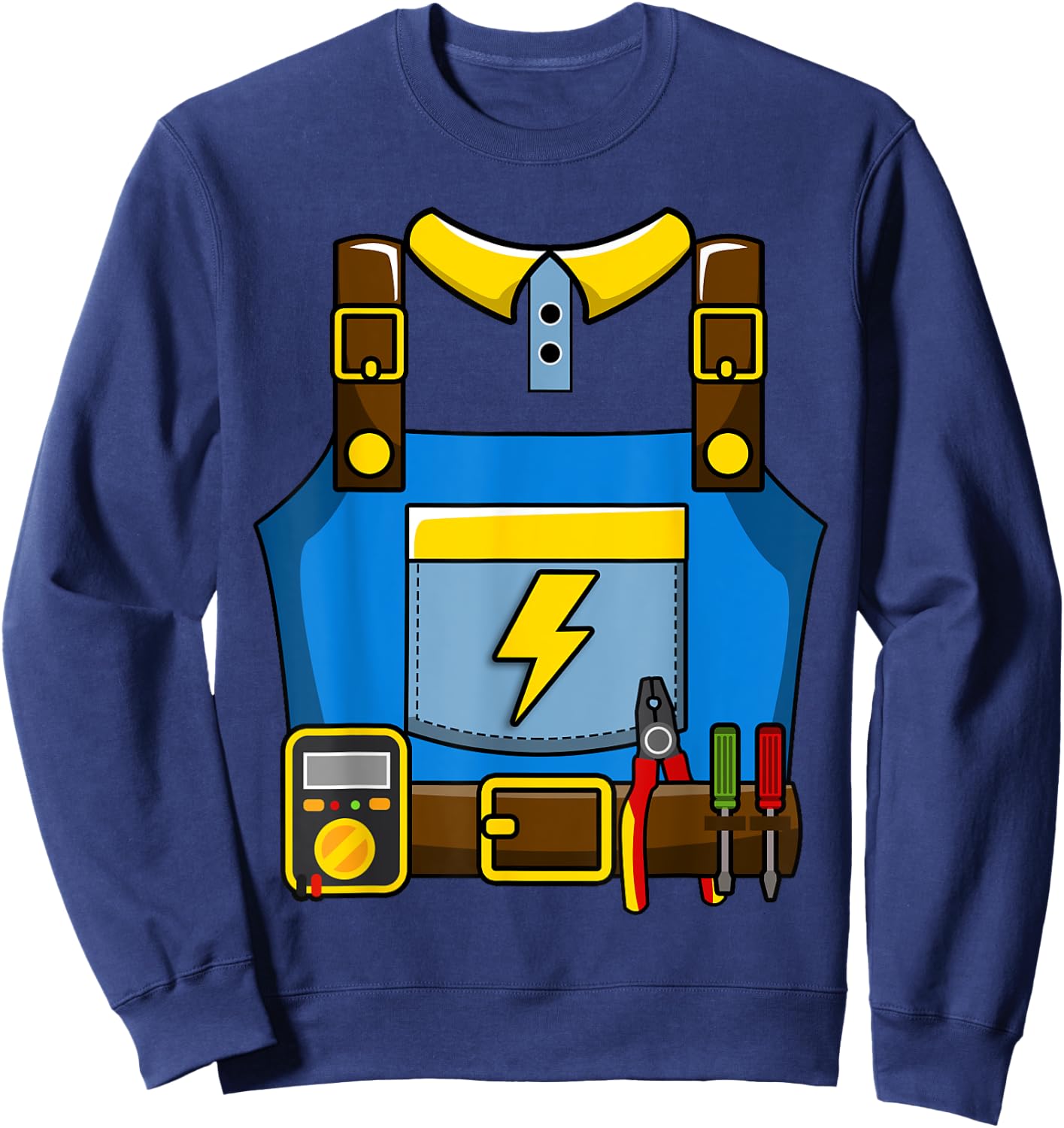 Adult Kid Halloween Lineman Electrician Costume Sweatshirt - Sweatshirt | Navy