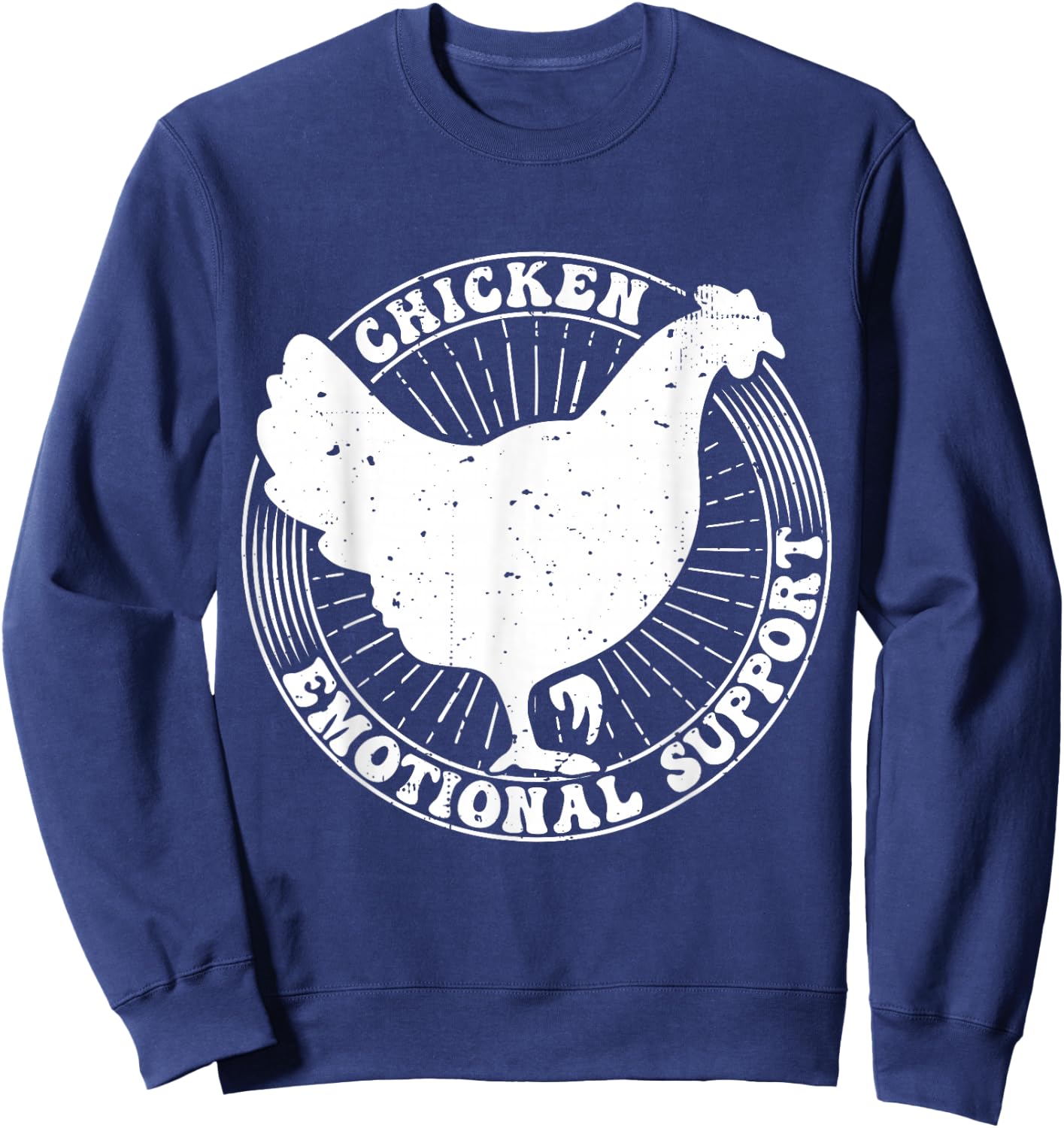 Chicken Emotional Support Sweatshirt - Sweatshirt | Navy