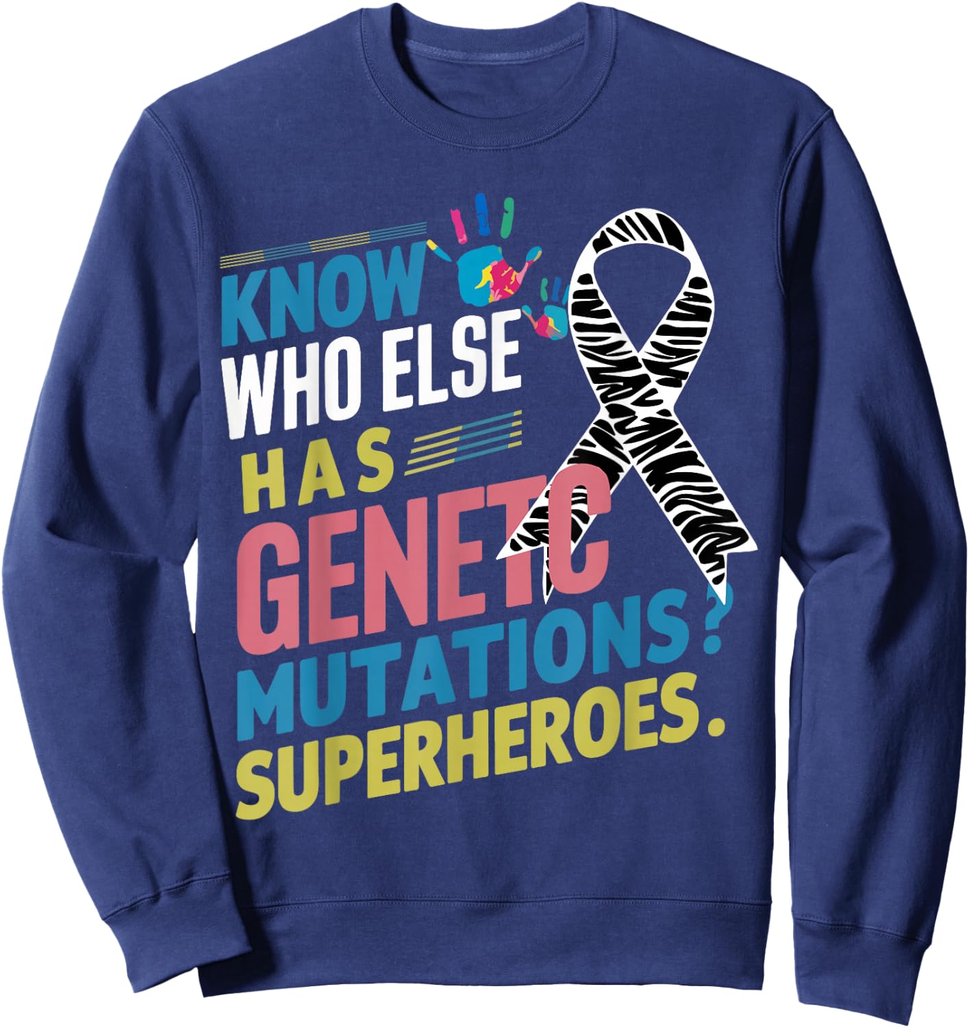 Women Rare Disease Awareness Day 2025 Rare Genes Superheroes Sweatshirt - Sweatshirt | Navy