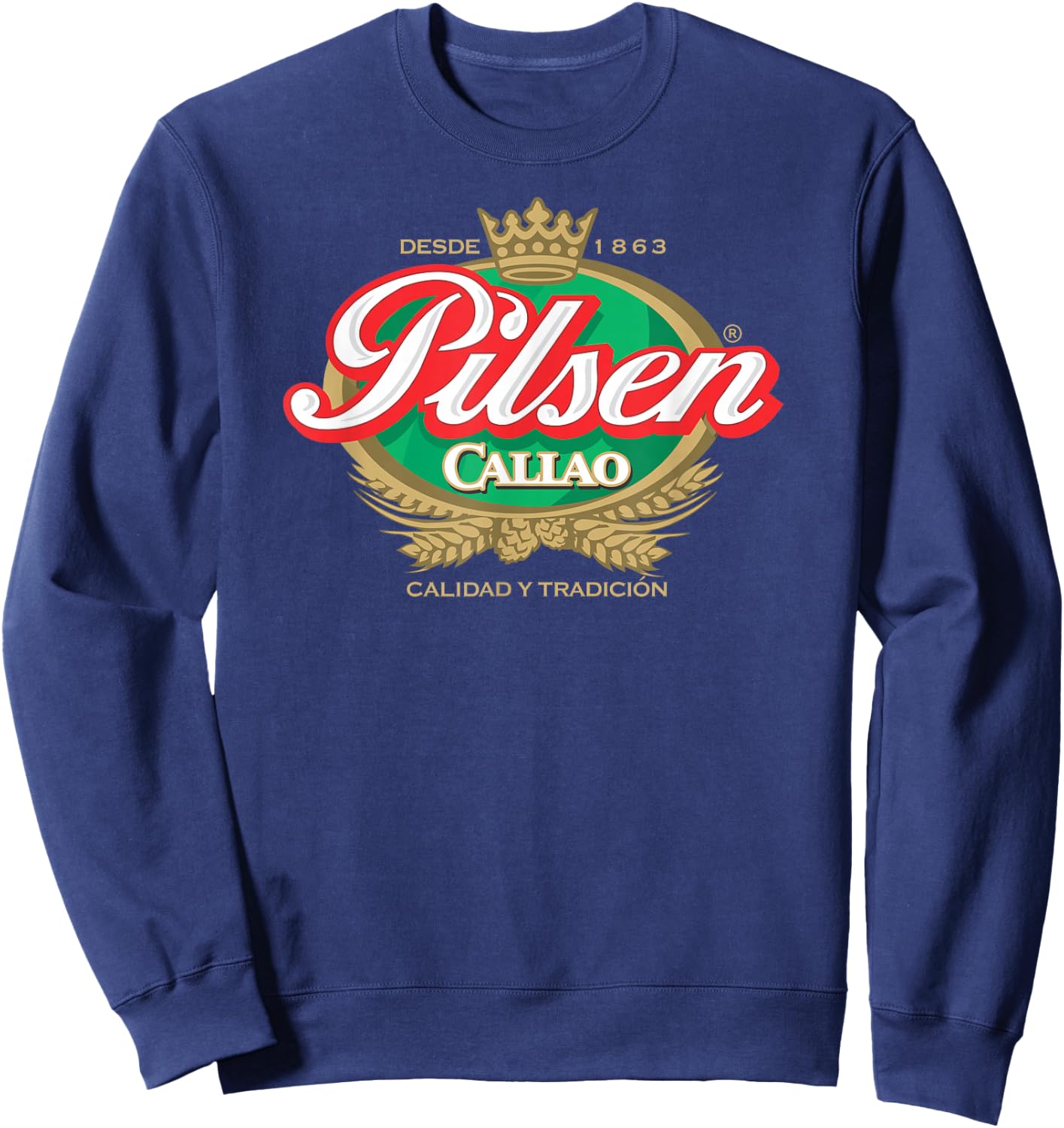 Peruvian Restaurant Pilsen Callao Beer Marca Peru Soccer Sweatshirt - Sweatshirt | Navy