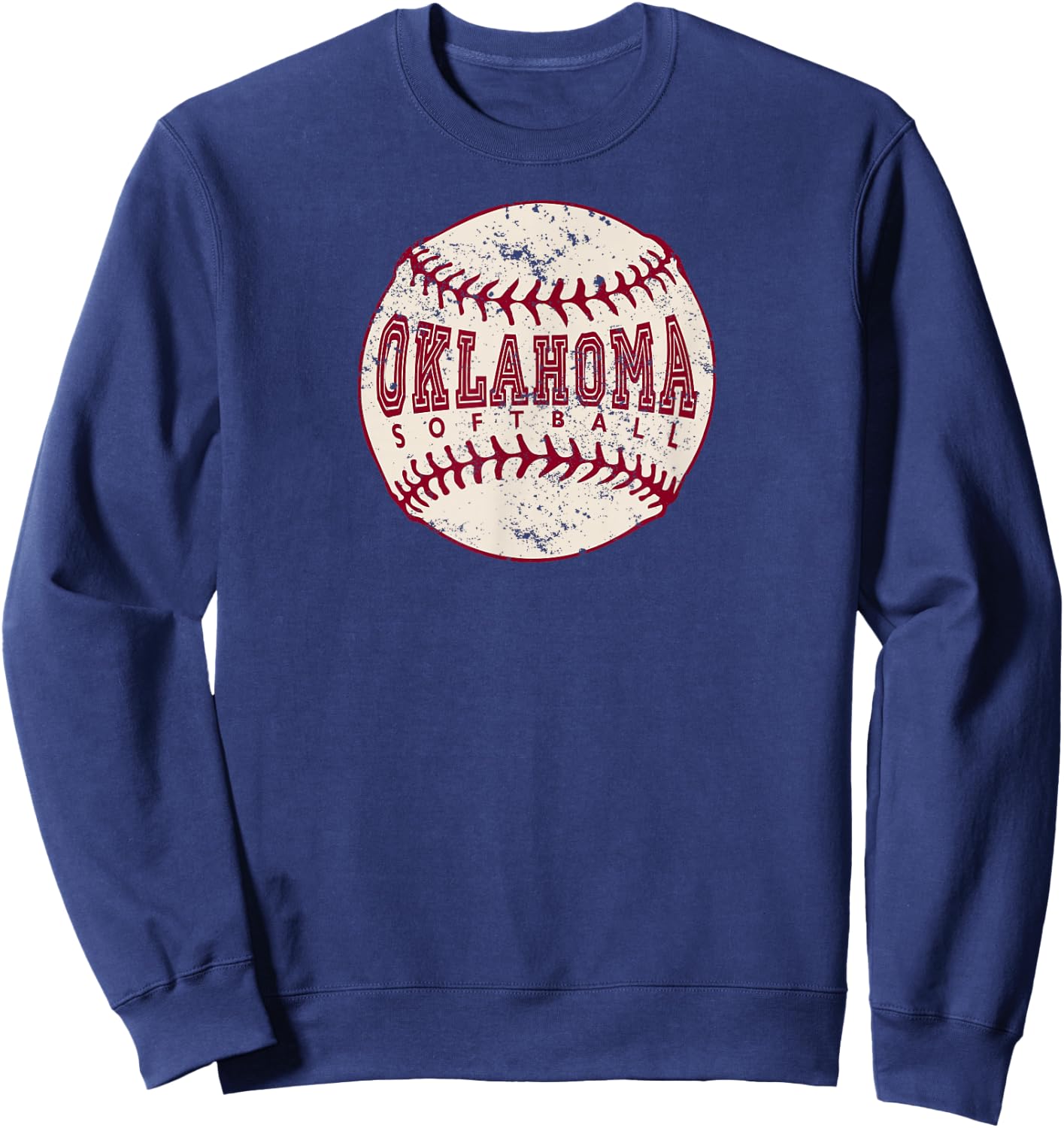 Vintage Oklahoma Softball Ball Sweatshirt - Sweatshirt | Navy