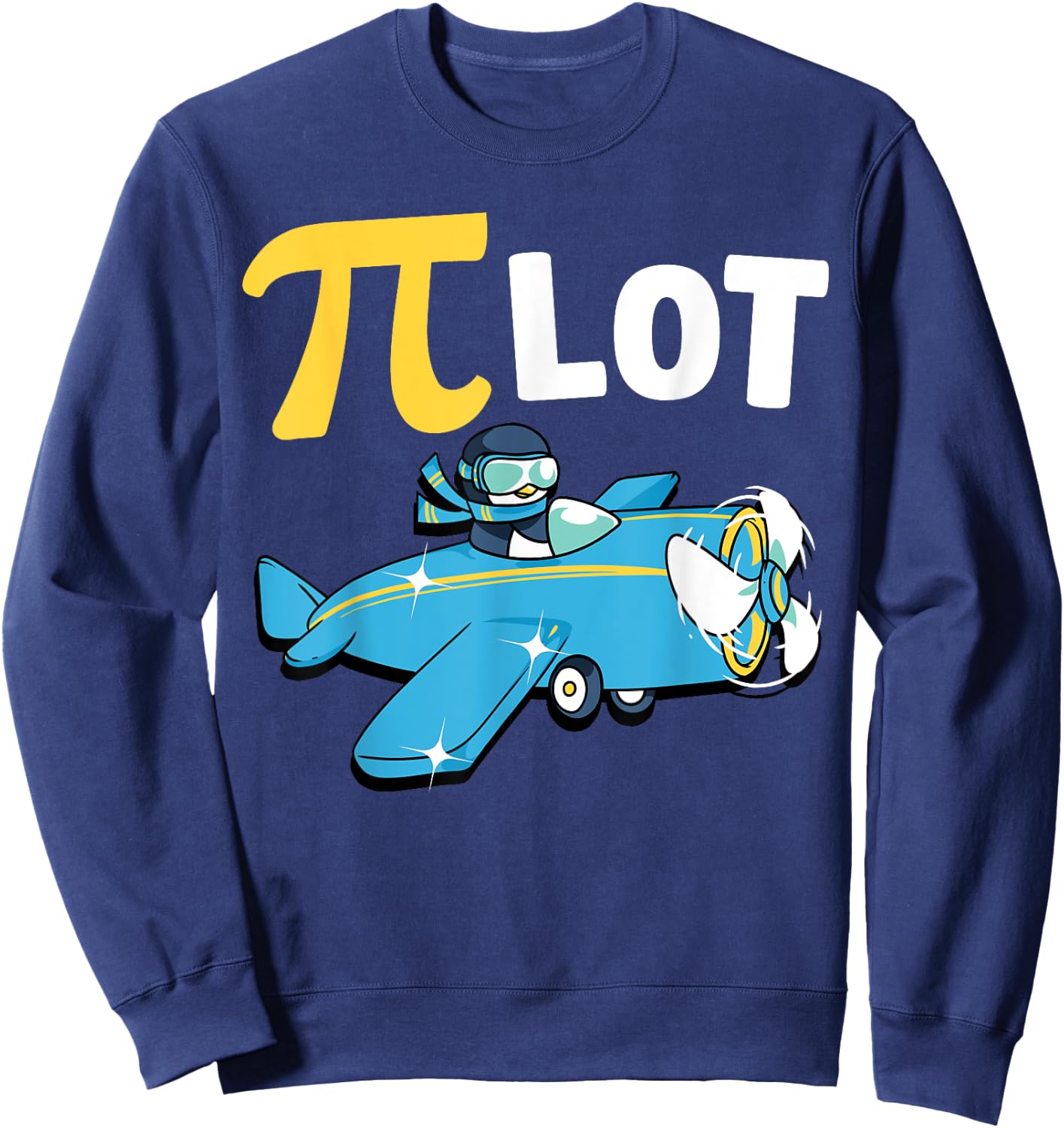 Happy Pi Day Pilot Penguin Kids Math Teachers Students Sweatshirt - Sweatshirt | Navy