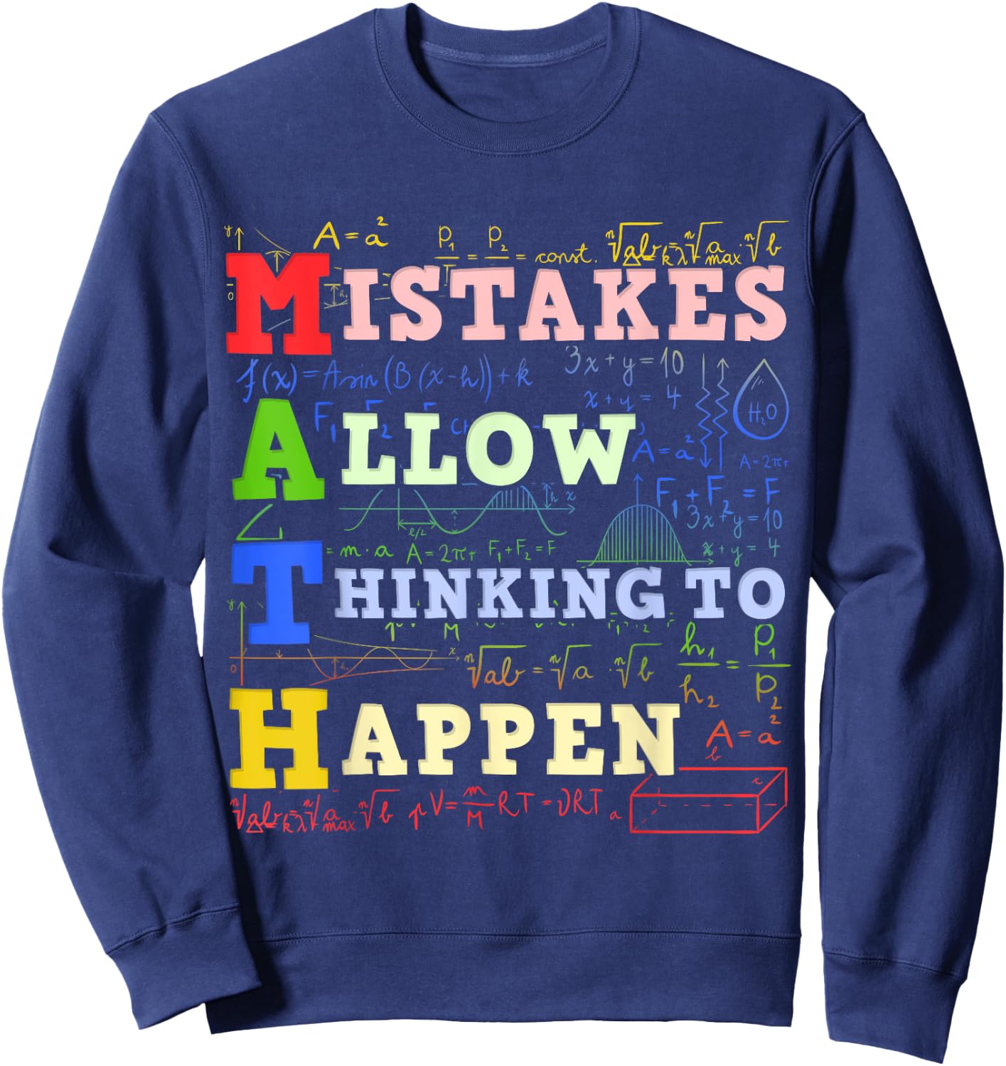 Math Teacher Math Student Mathematics Men Women Girls Kids Sweatshirt - Sweatshirt | Navy