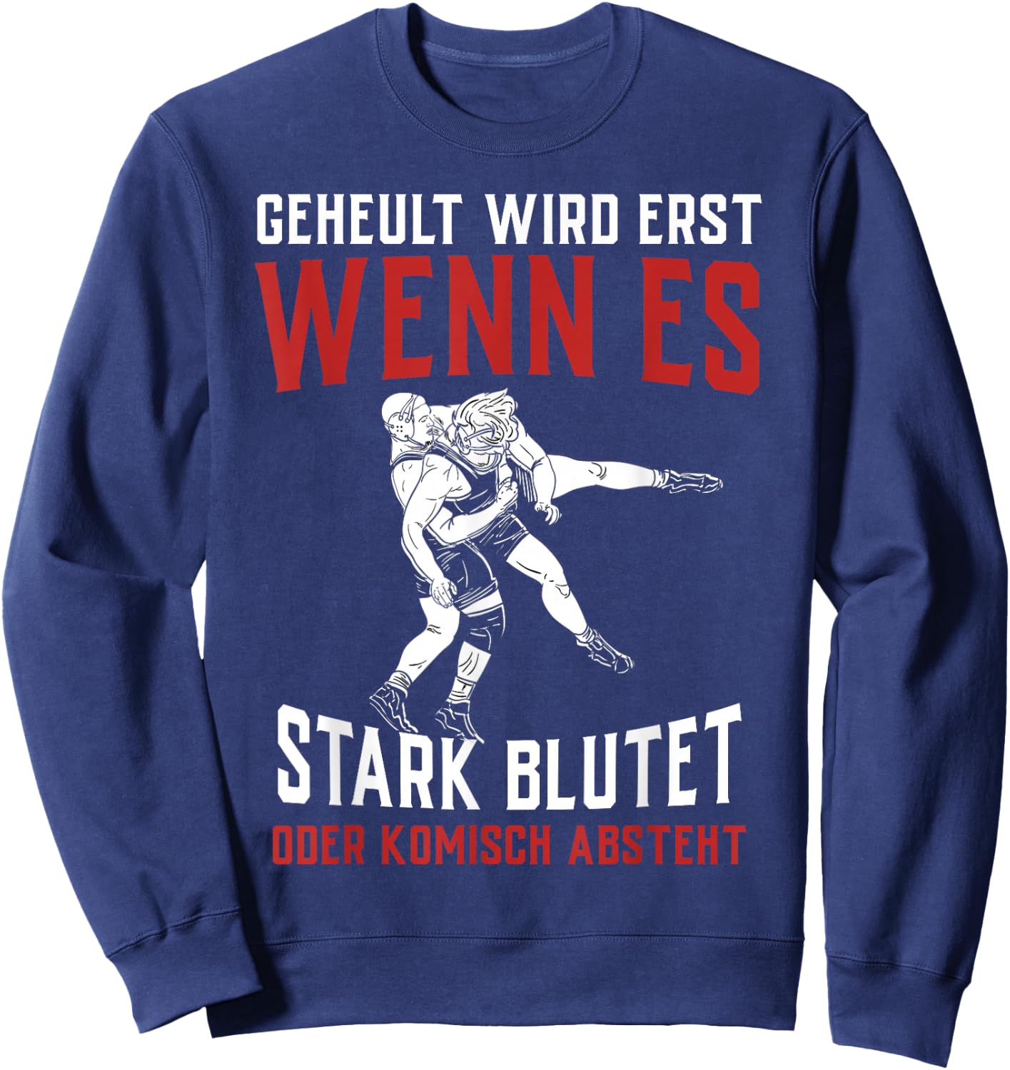 Wrestling Gift Men's Children's Wrestler Wrestler Ringer , black Sweatshirt - Sweatshirt | Navy