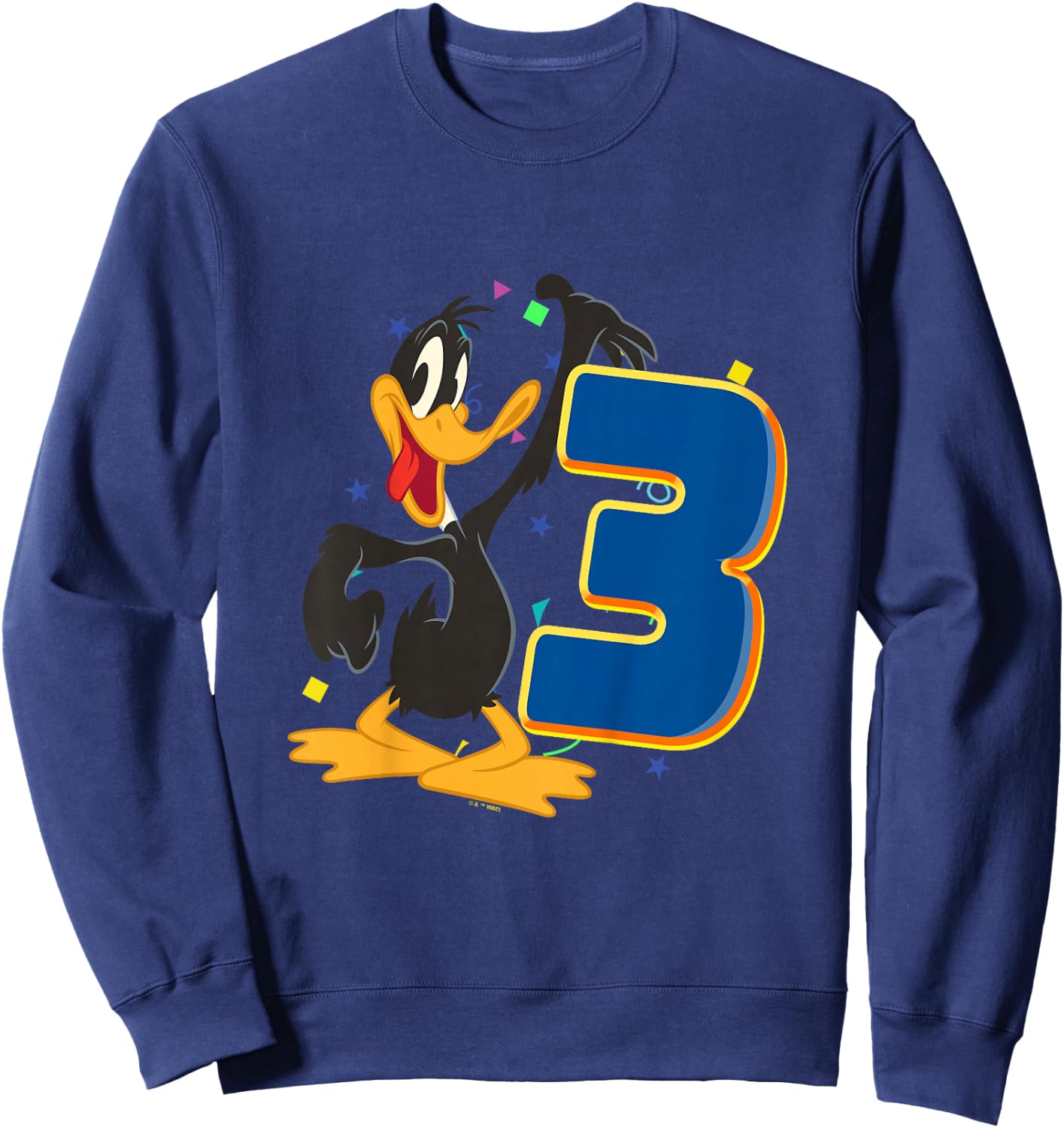 Kids Looney Tunes 3rd Birthday Daffy I'm Three Sweatshirt - Sweatshirt | Navy