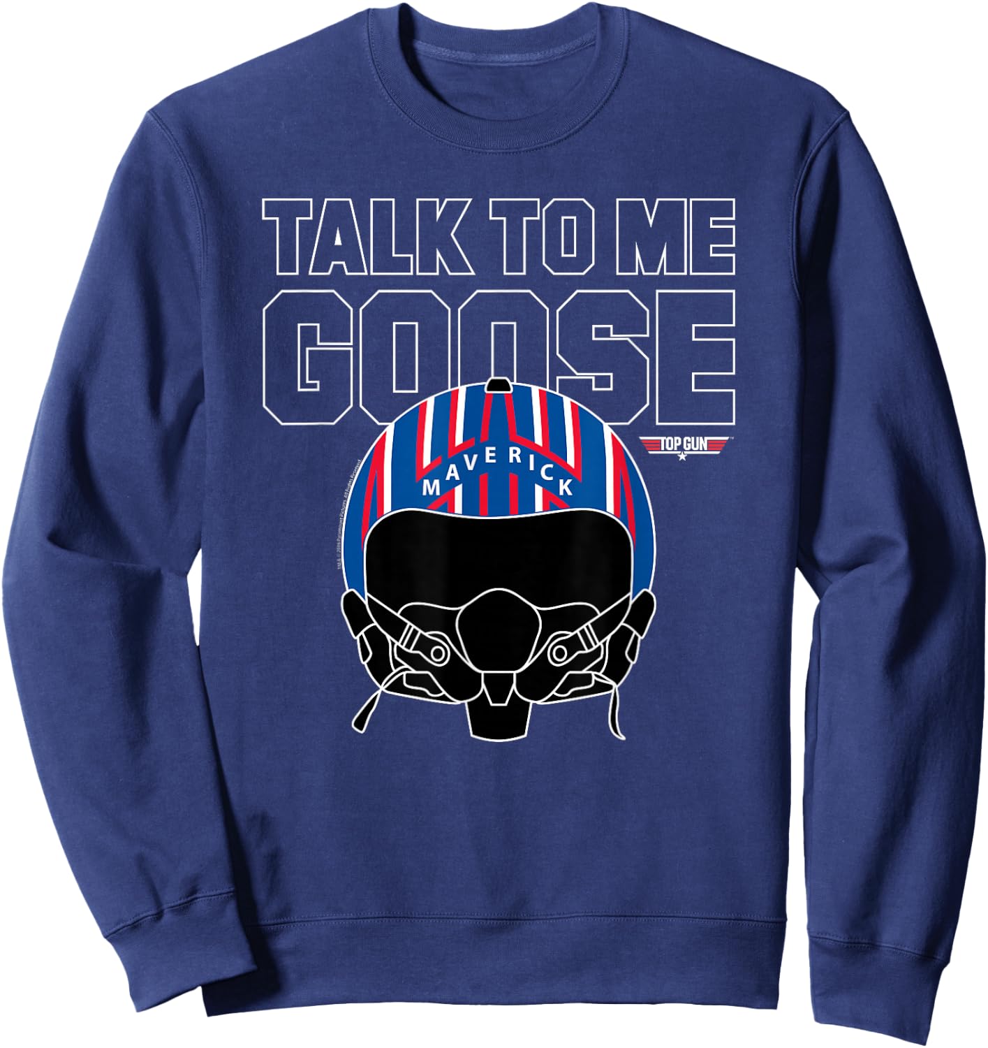 Top Gun Talk To Me Goose Maverick Helmet,Sleeveless Sweatshirt - Sweatshirt | Navy