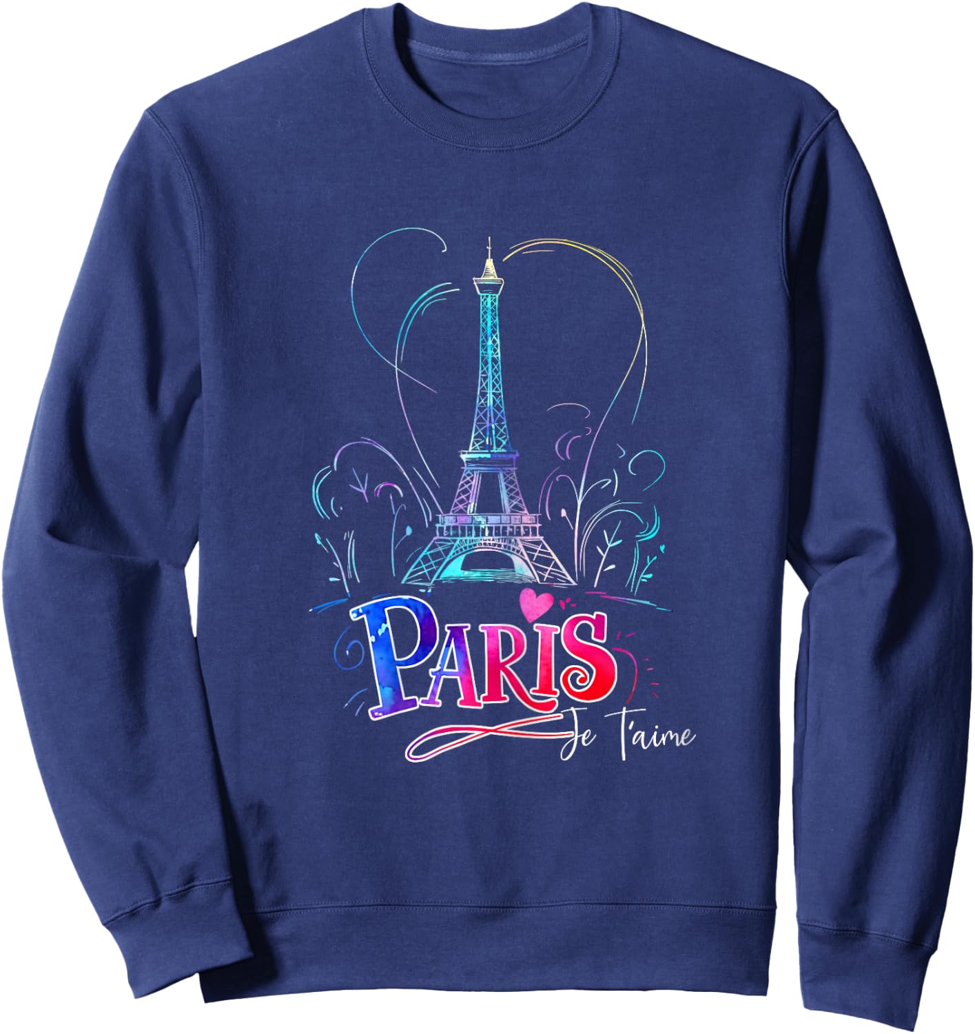 Eiffel Tower Paris Holiday France Souvenir Women Girls , Black Sweatshirt - Sweatshirt | Navy