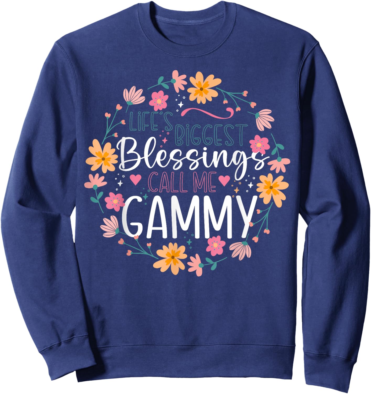 Floral Gammy Grandmother Grandma Sweatshirt - Sweatshirt | Navy