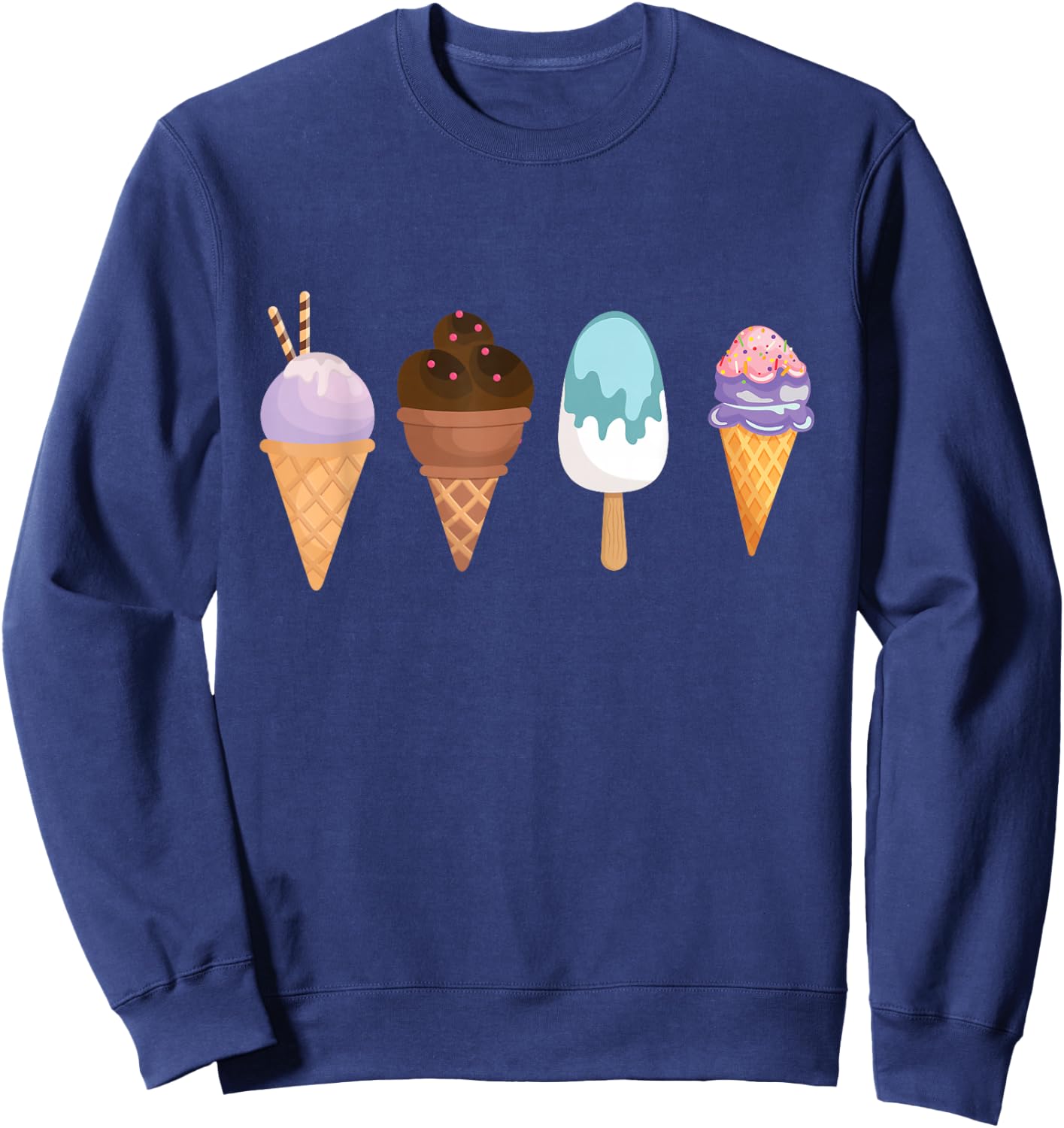Ice Ball I Ice Cream I Ice Cream Soft Ice Cream Children's Summer Ice , black Sweatshirt - Sweatshirt | Navy
