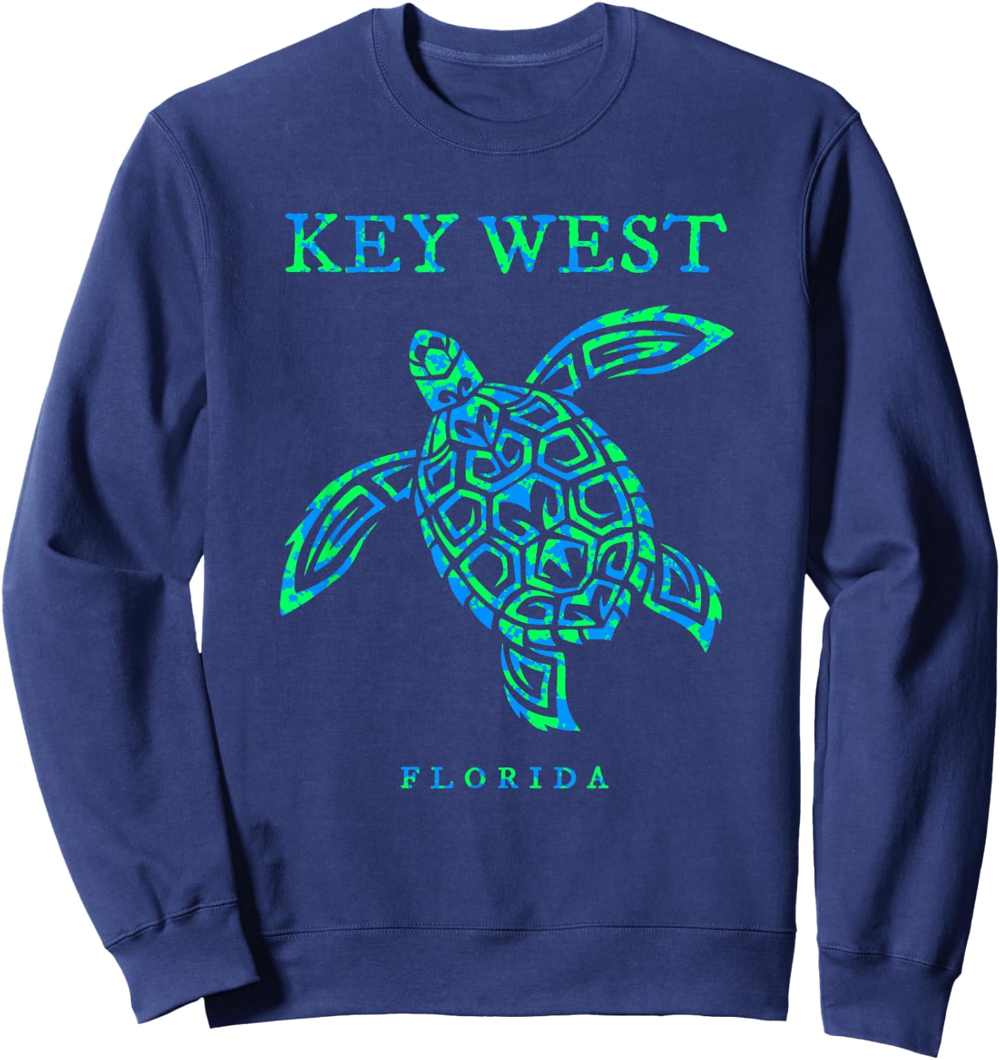 Key West Florida Sea Turtle Boys Girls Toddler Sweatshirt - Sweatshirt | Navy