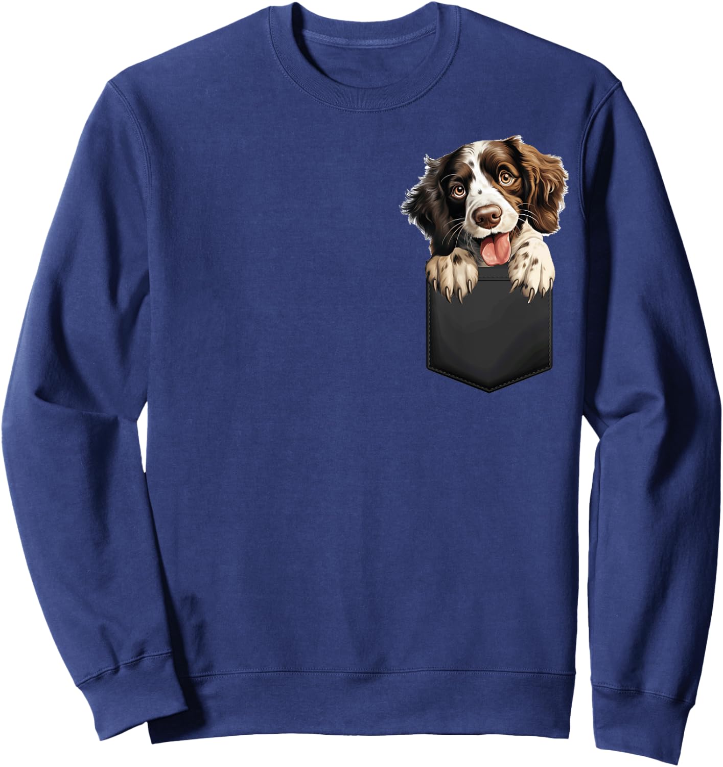 English Springer Spaniel Puppy Dog In Pocket Cute Pet Lover Sweatshirt - Sweatshirt | Navy
