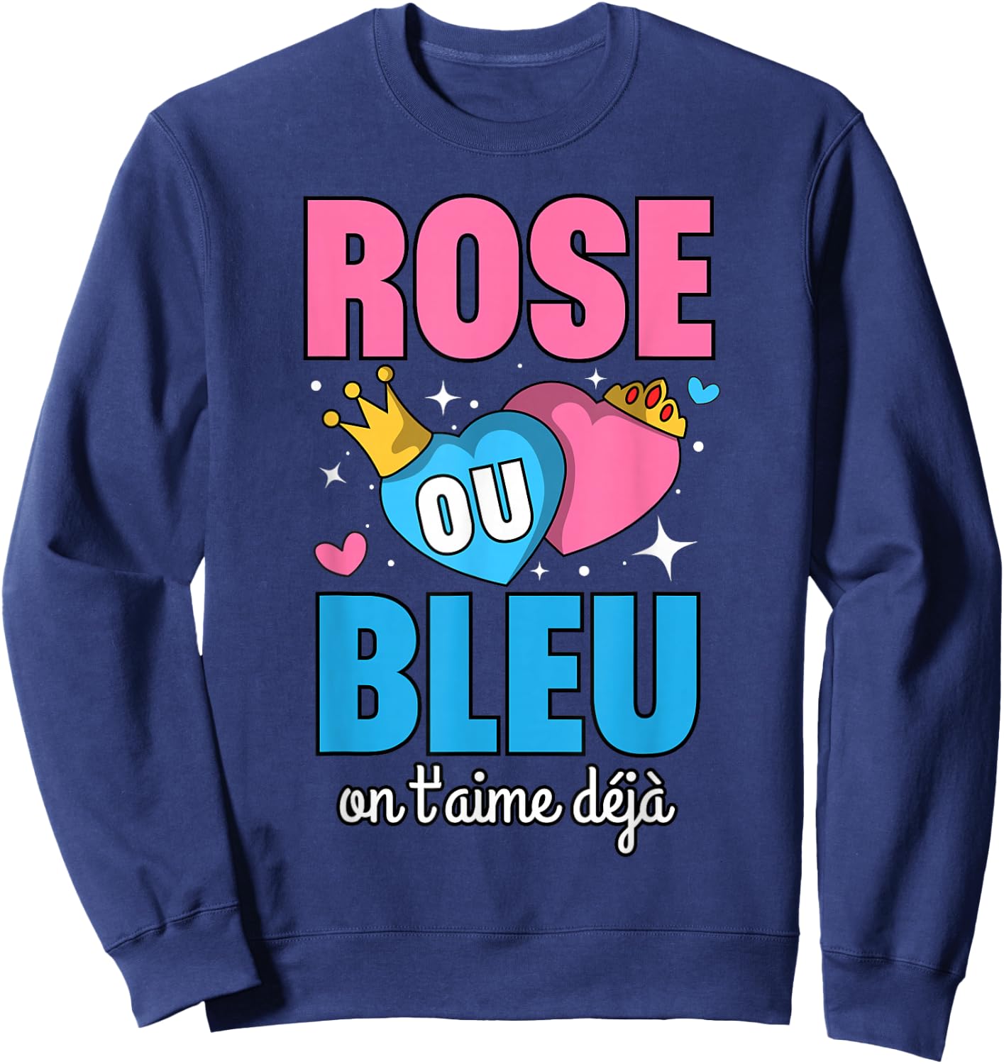 gender reveal baby sex announcement baby shower surprise , Black, S Sweatshirt - Sweatshirt | Navy