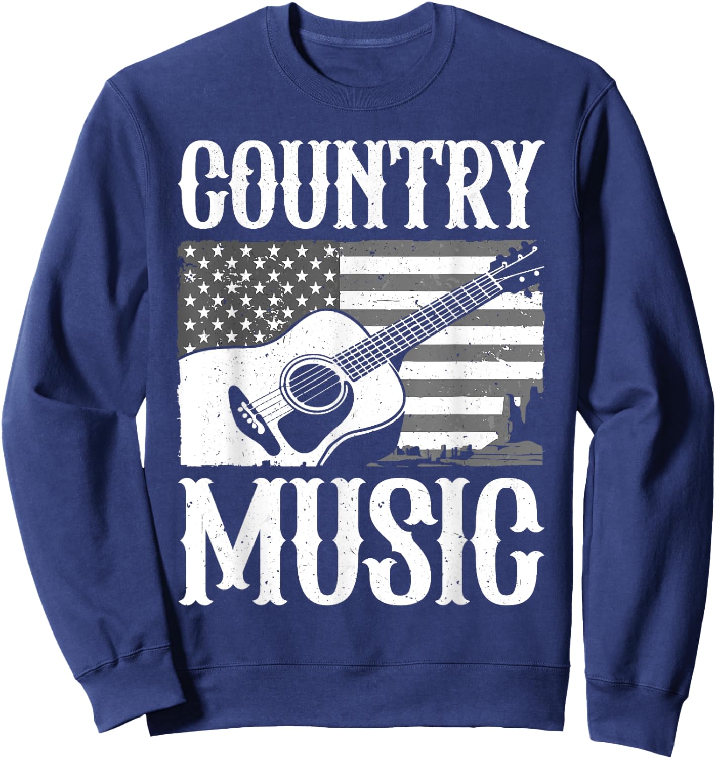 Cool Country Music Art Women Classic Country Music Sweatshirt - Sweatshirt | Navy
