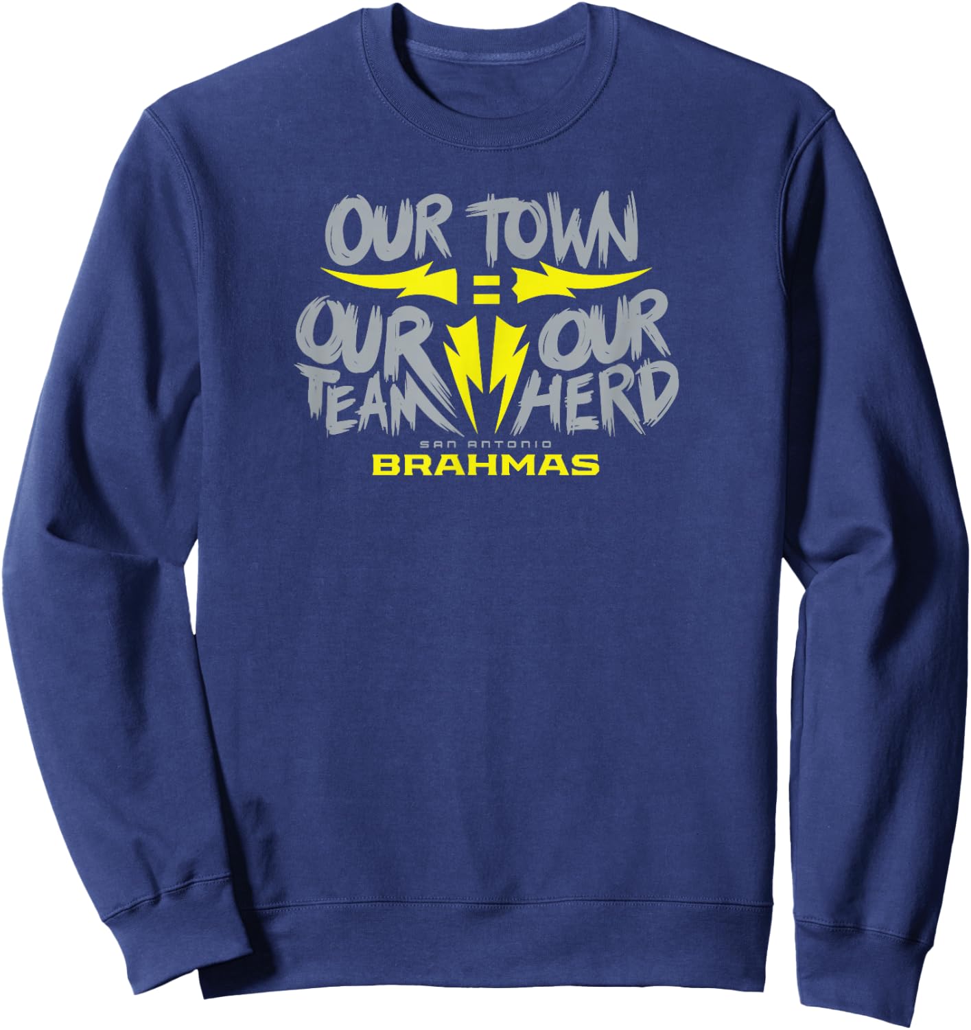San Antonio Brahmas - Our Town Our Team Our Herd - UFL Sweatshirt - Sweatshirt | Navy