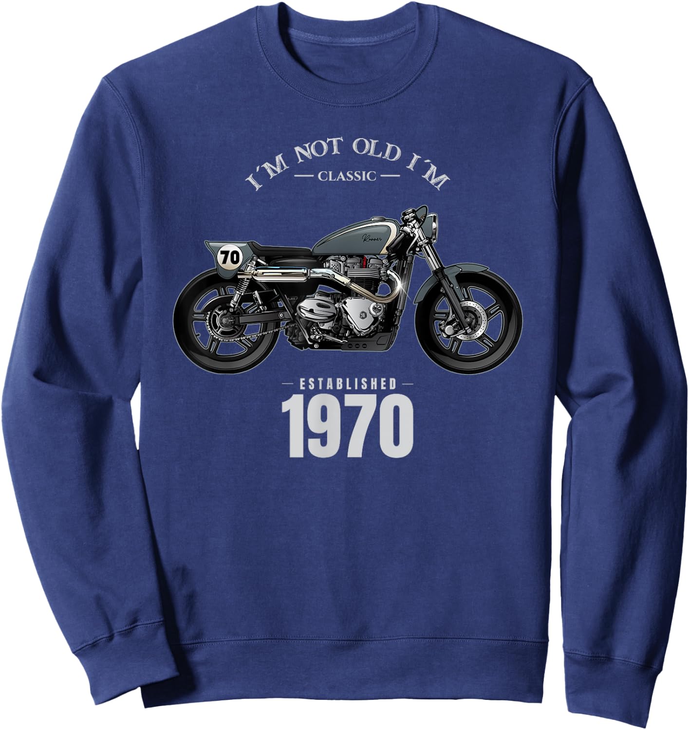 55th Birthday Man Motorcycle Biker Biker 1970 Sweatshirt - Sweatshirt | Navy