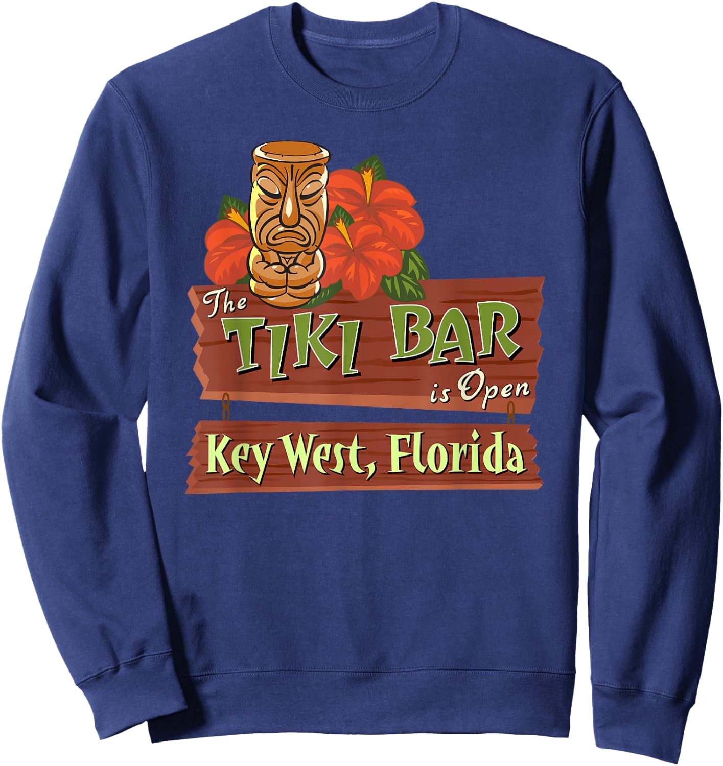 Key West Florida Tiki Bar Sweatshirt - Sweatshirt | Navy