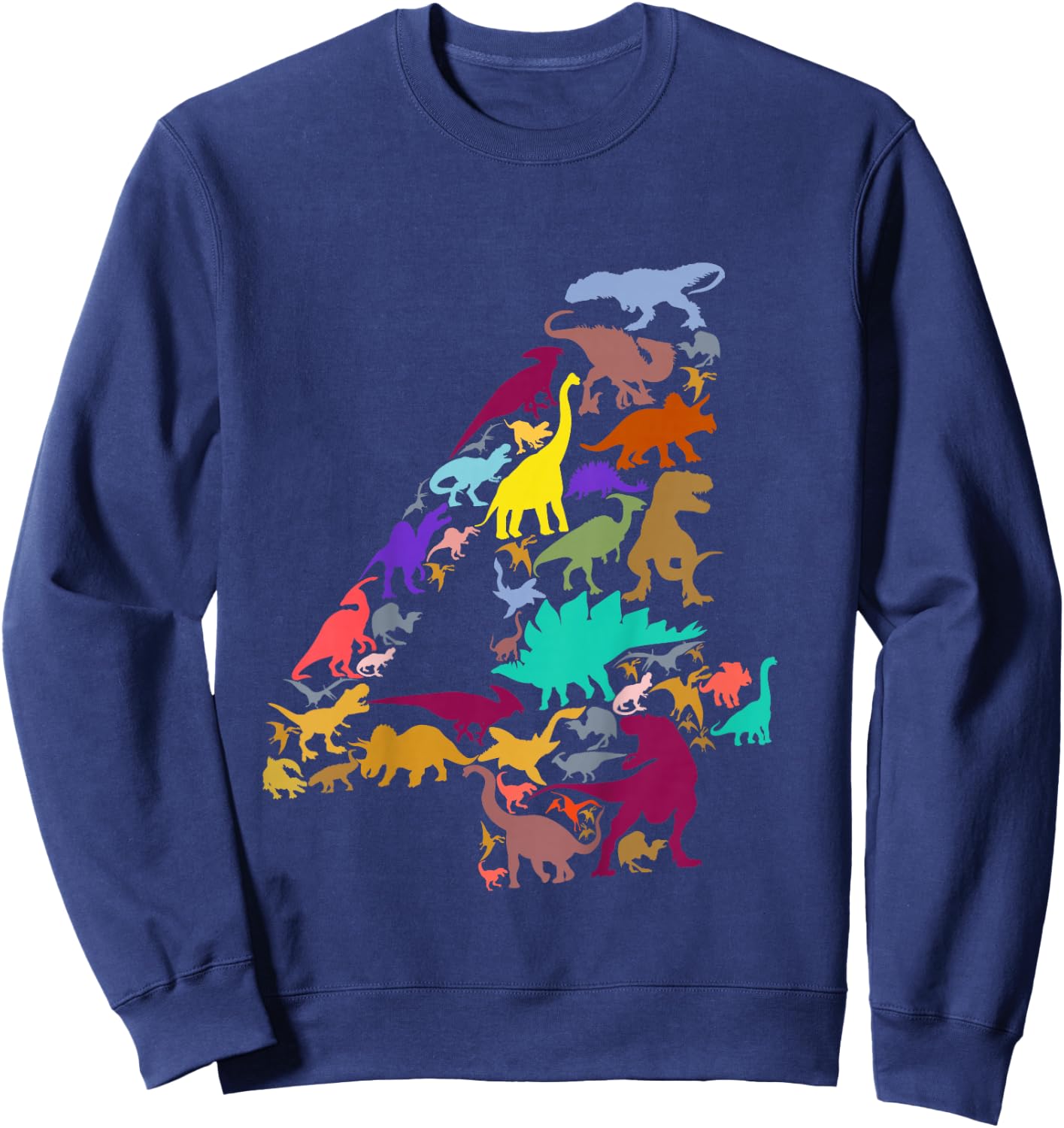 Kids Dinosaur 4th Birthday Boy 4 Years T-Rex Party Rawr I'm 4 Sweatshirt - Sweatshirt | Navy