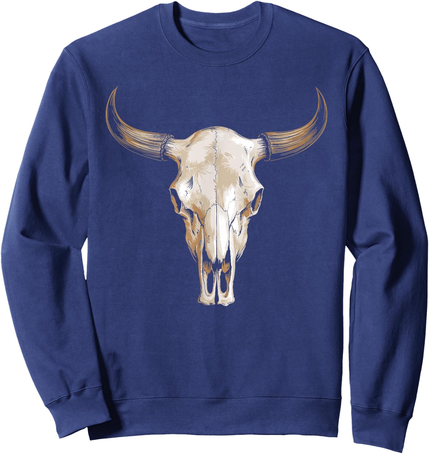 Boho Cow Skull Sweatshirt - Sweatshirt | Navy