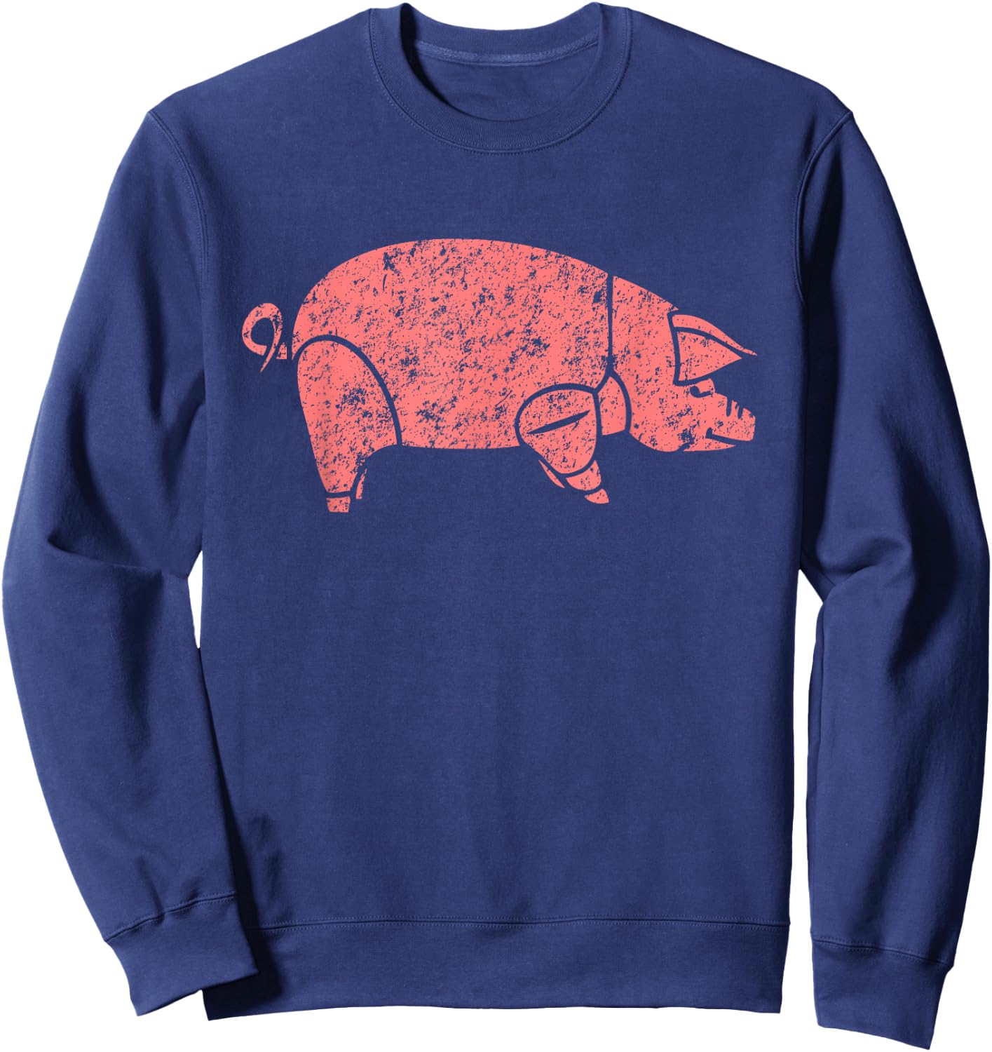 Pig rock meat bacon gilmour academy pink animals as worn by Sweatshirt - Sweatshirt | Navy