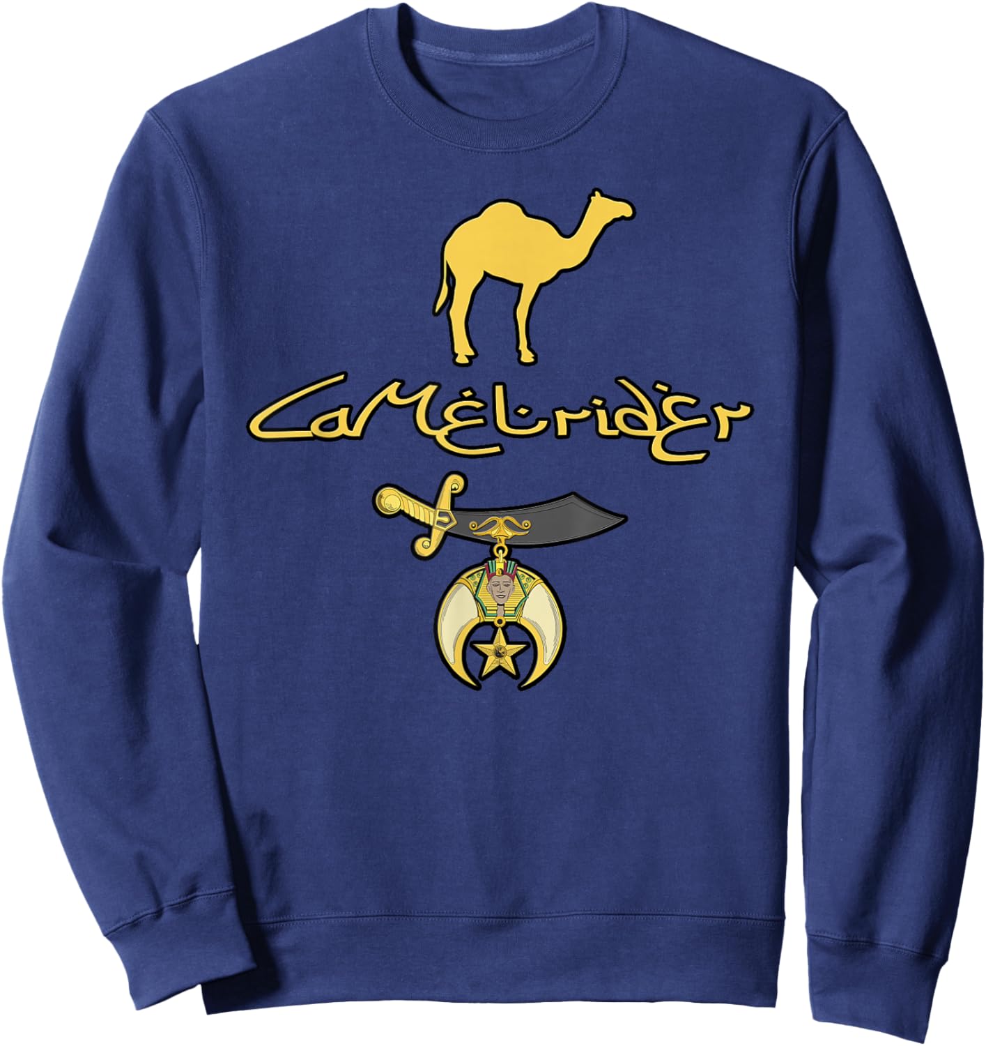 Camel rider Shriner Masonic Symbol Freemason Sweatshirt - Sweatshirt | Navy