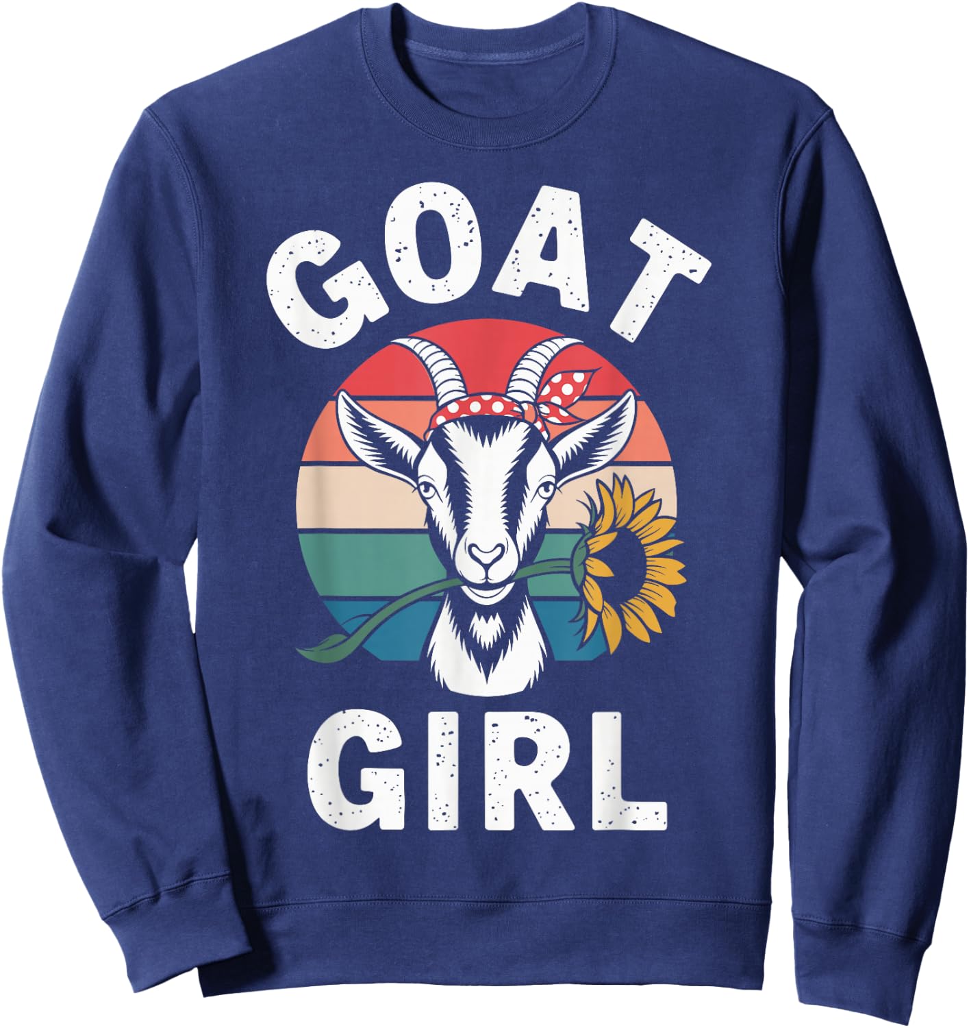 Goat Girl Funny Goat Sweatshirt - Sweatshirt | Navy
