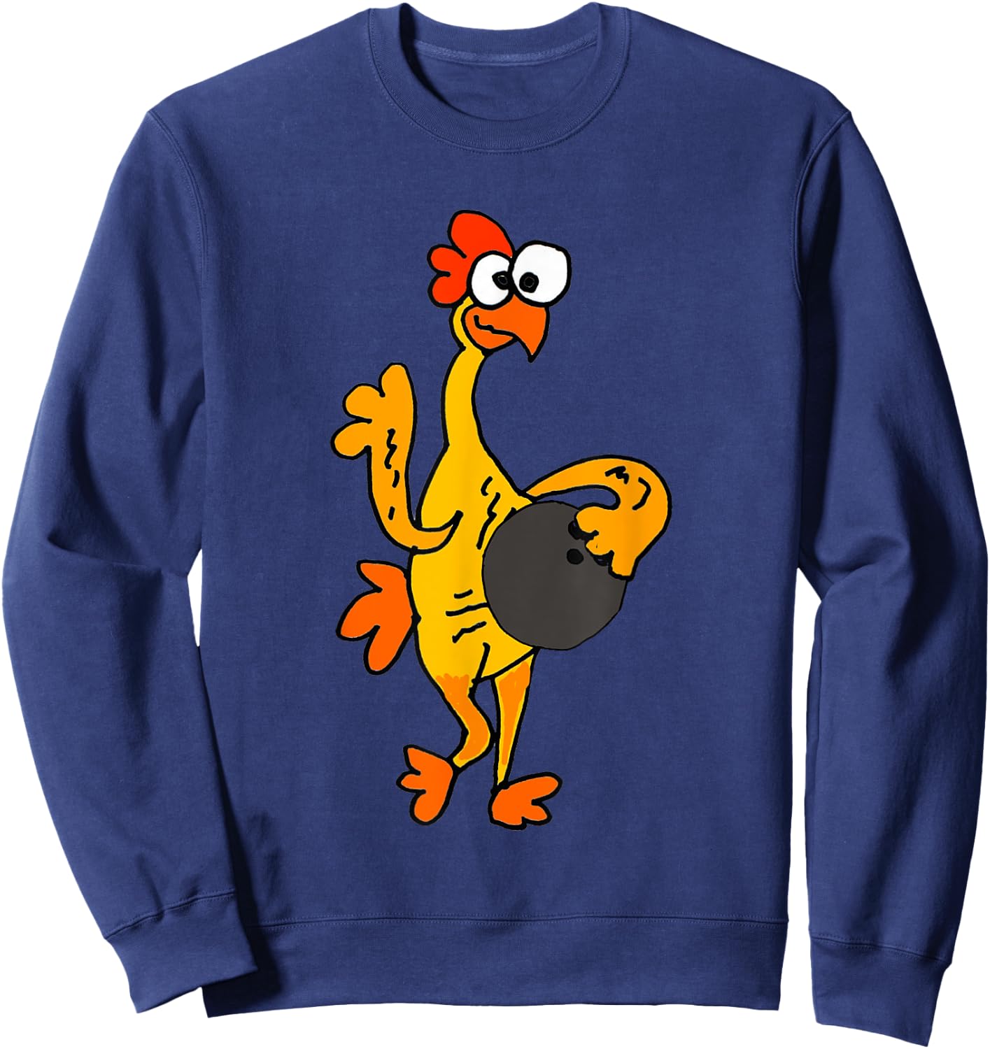 SmileteesSports Funny Rubber Chicken Bowling Sweatshirt - Sweatshirt | Navy