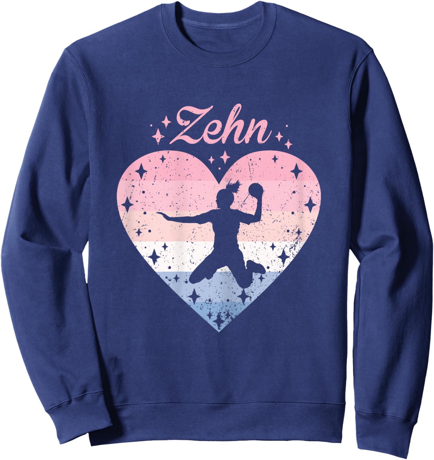 10th Birthday Girl Cute Handball Player 10 Years , black, s Sweatshirt - Sweatshirt | Navy