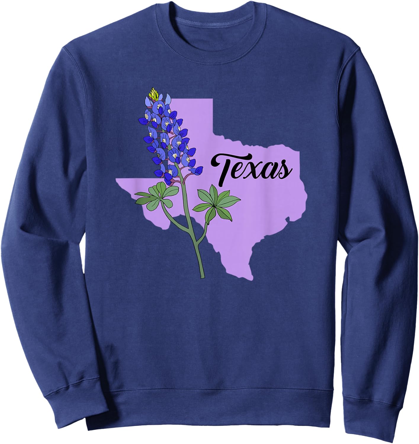 Texas Flower Bluebonnet Sweatshirt - Sweatshirt | Navy