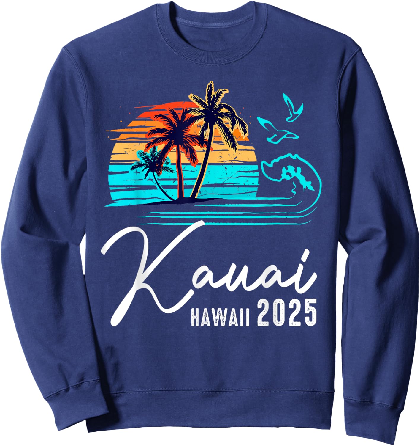 Kauai Hawaii 2025 Summer Vacation Matching Family Group Sweatshirt - Sweatshirt | Navy