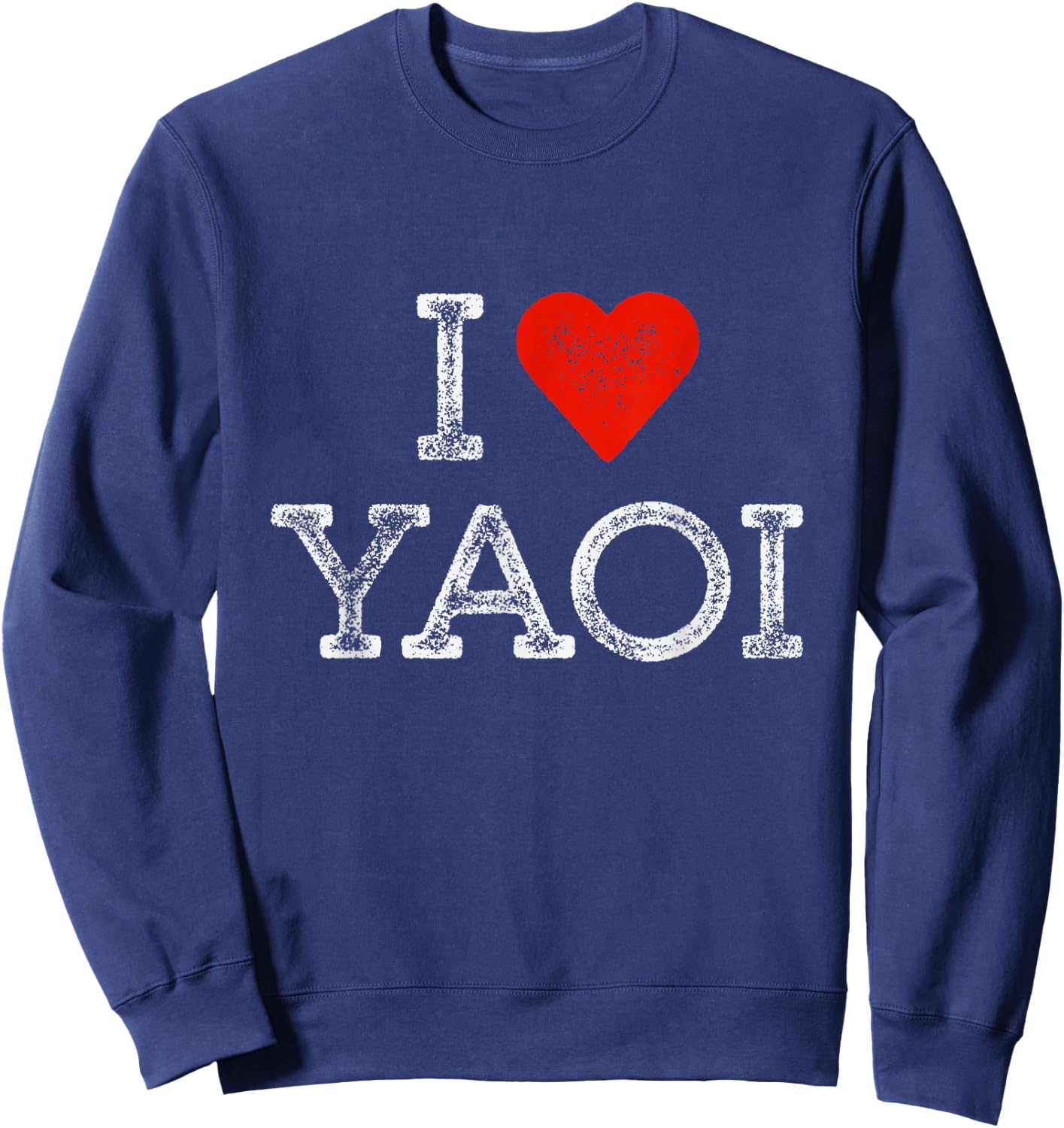 I Love Yaoi Anime Lover Vintage LGBTQ Boys' Love Manga Sweatshirt - Sweatshirt | Navy