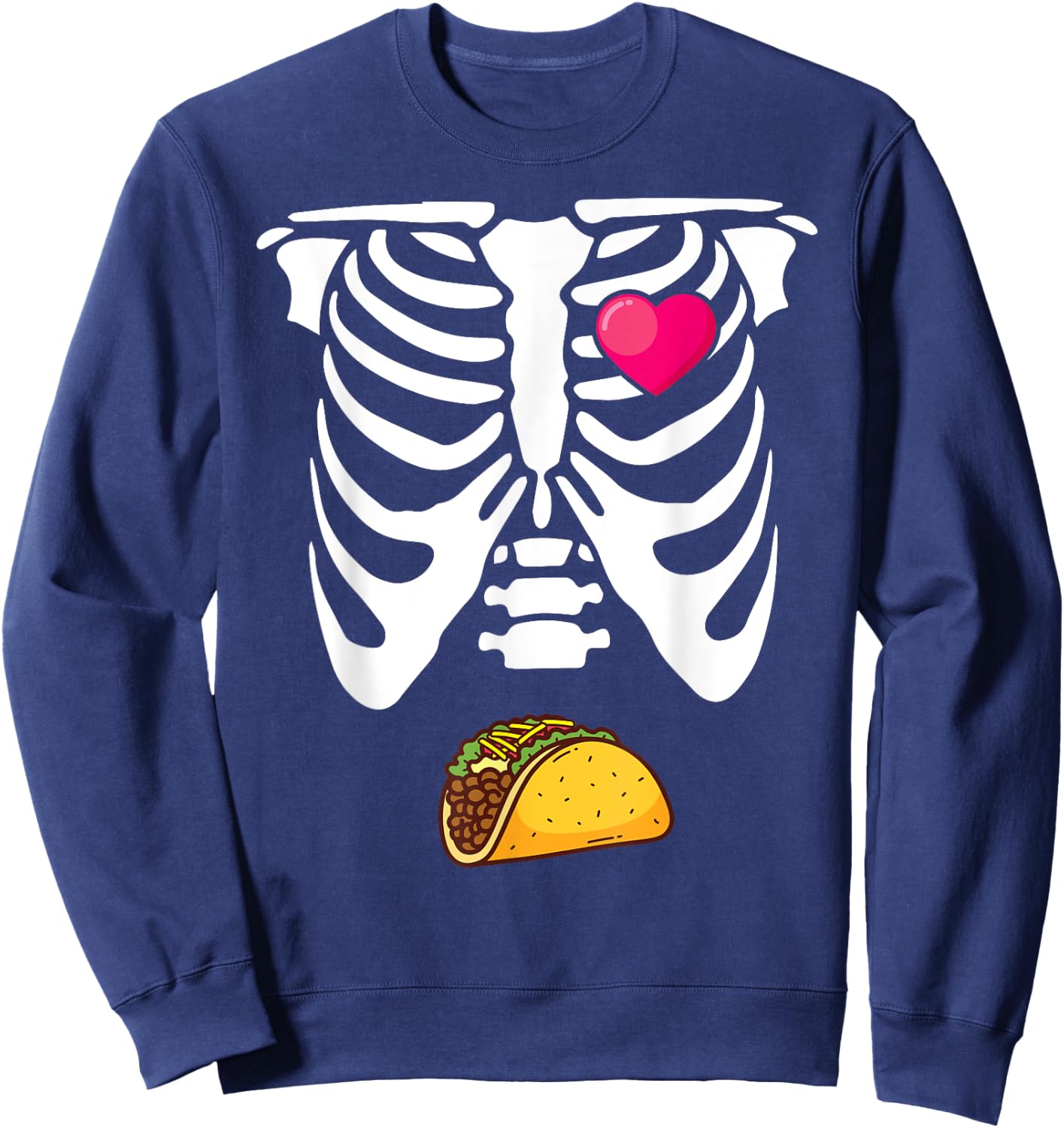 Matching Halloween Pregnancy Announcement Skeleton Couples Sweatshirt - Sweatshirt | Navy