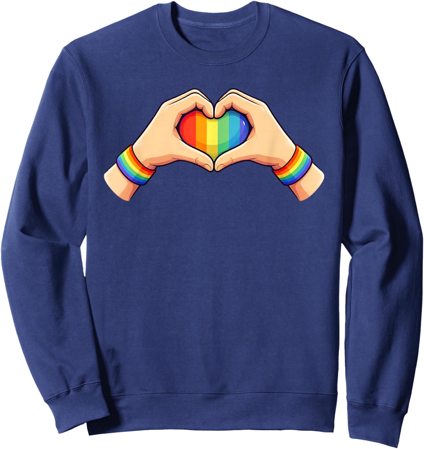 Gay Pride LGBT Rainbow Flag Heart Unity Sweatshirt - Sweatshirt | Navy