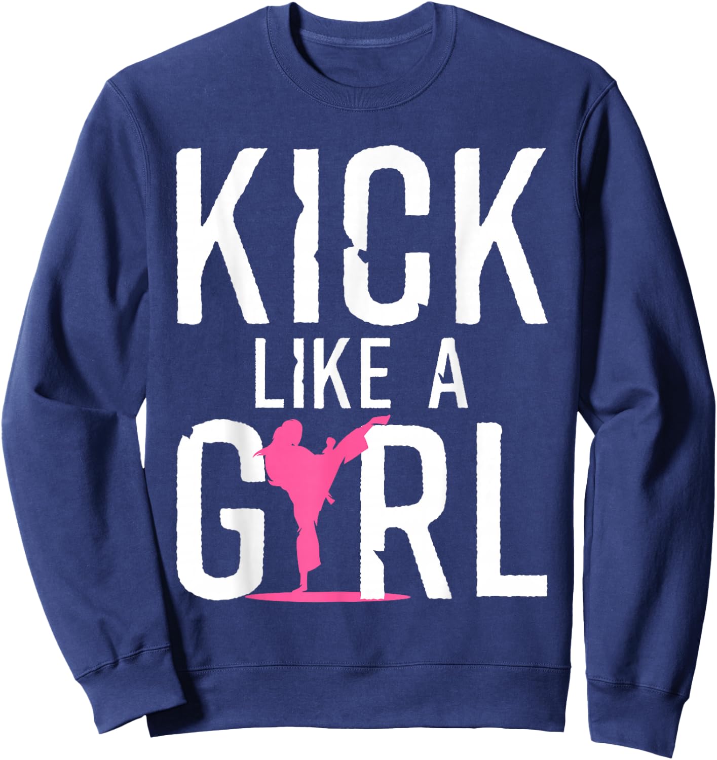 Cool Karate Gift Kickboxing Karate Lover Taekwondo Cute Karate Design For Girls Women Kids Martial Arts Kung Fu Black Sweatshirt - Sweatshirt | Navy