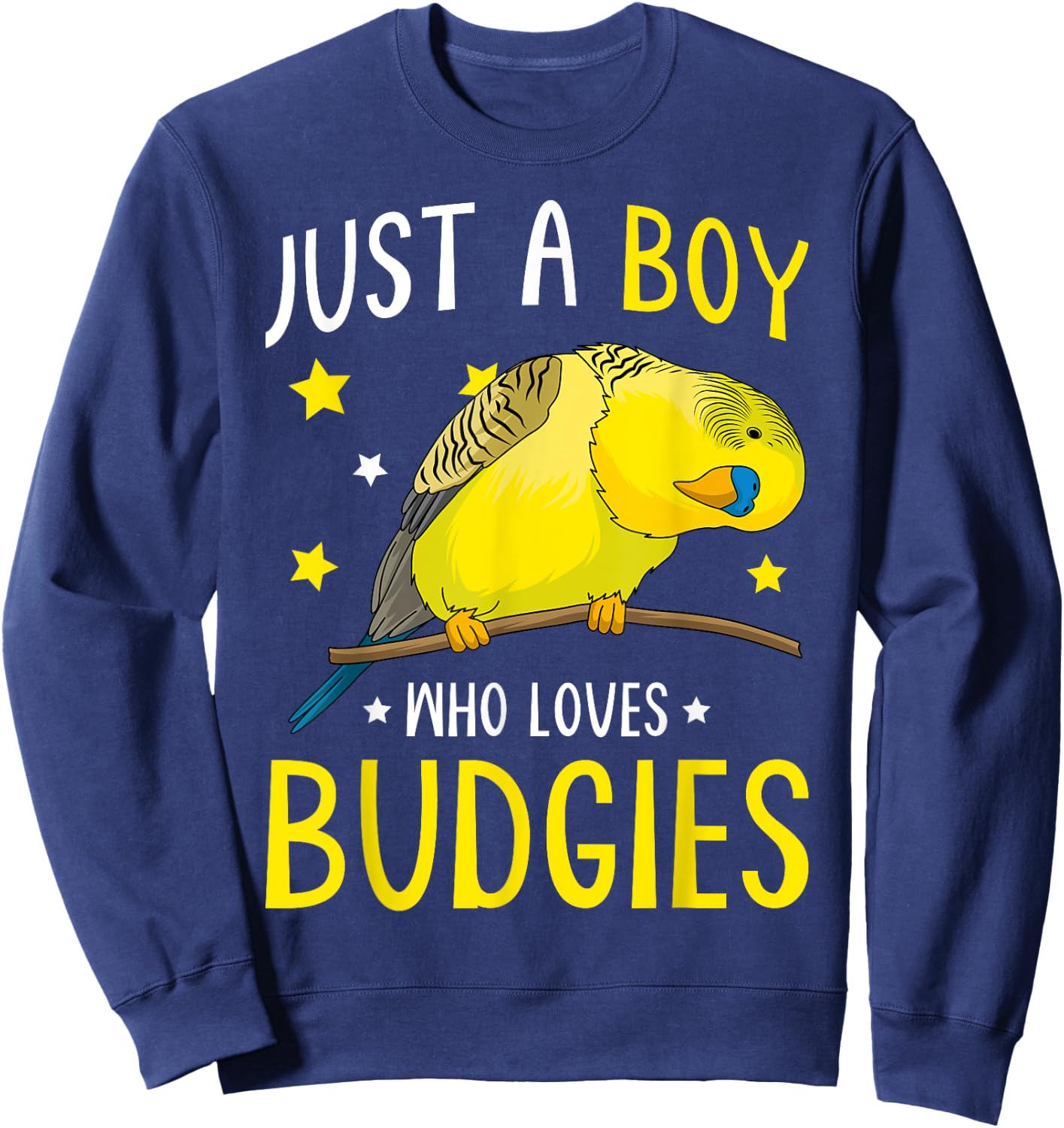 Just A Boy Who Loves Budgies Parakeet Budgerigar Boys Sweatshirt - Sweatshirt | Navy