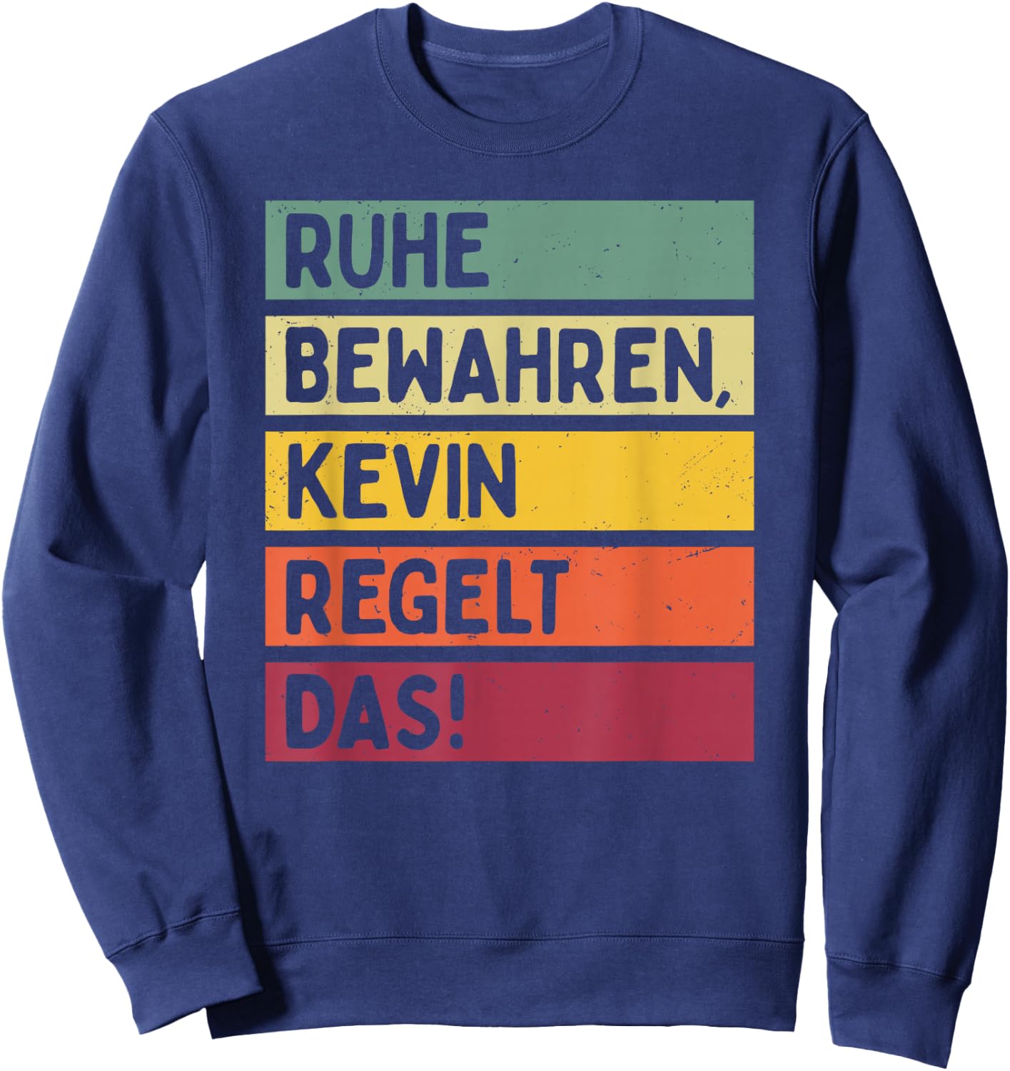with German Text in Retro Colours [German Language], black Sweatshirt - Sweatshirt | Navy