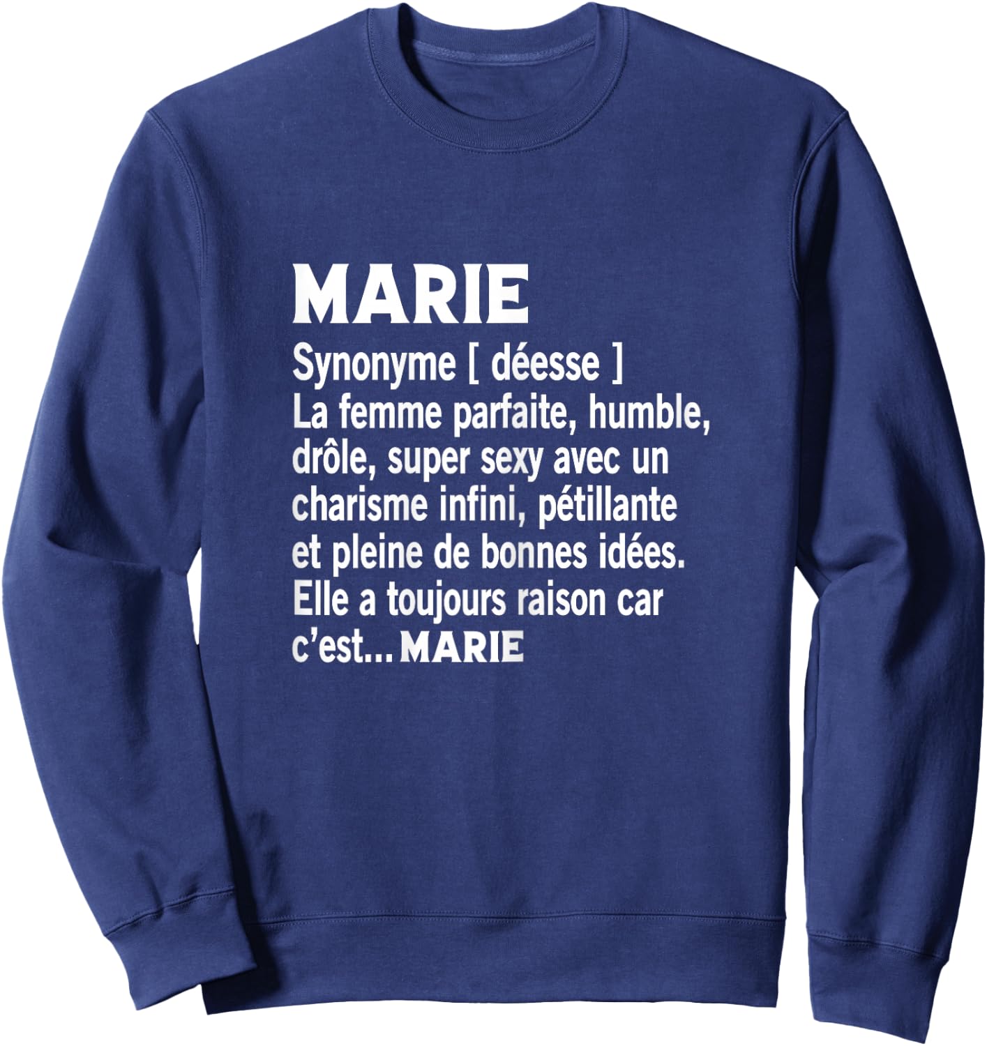 Woman Humour Gift Personalized Name Mary Definition , Black, Female X-Small Sweatshirt - Sweatshirt | Navy