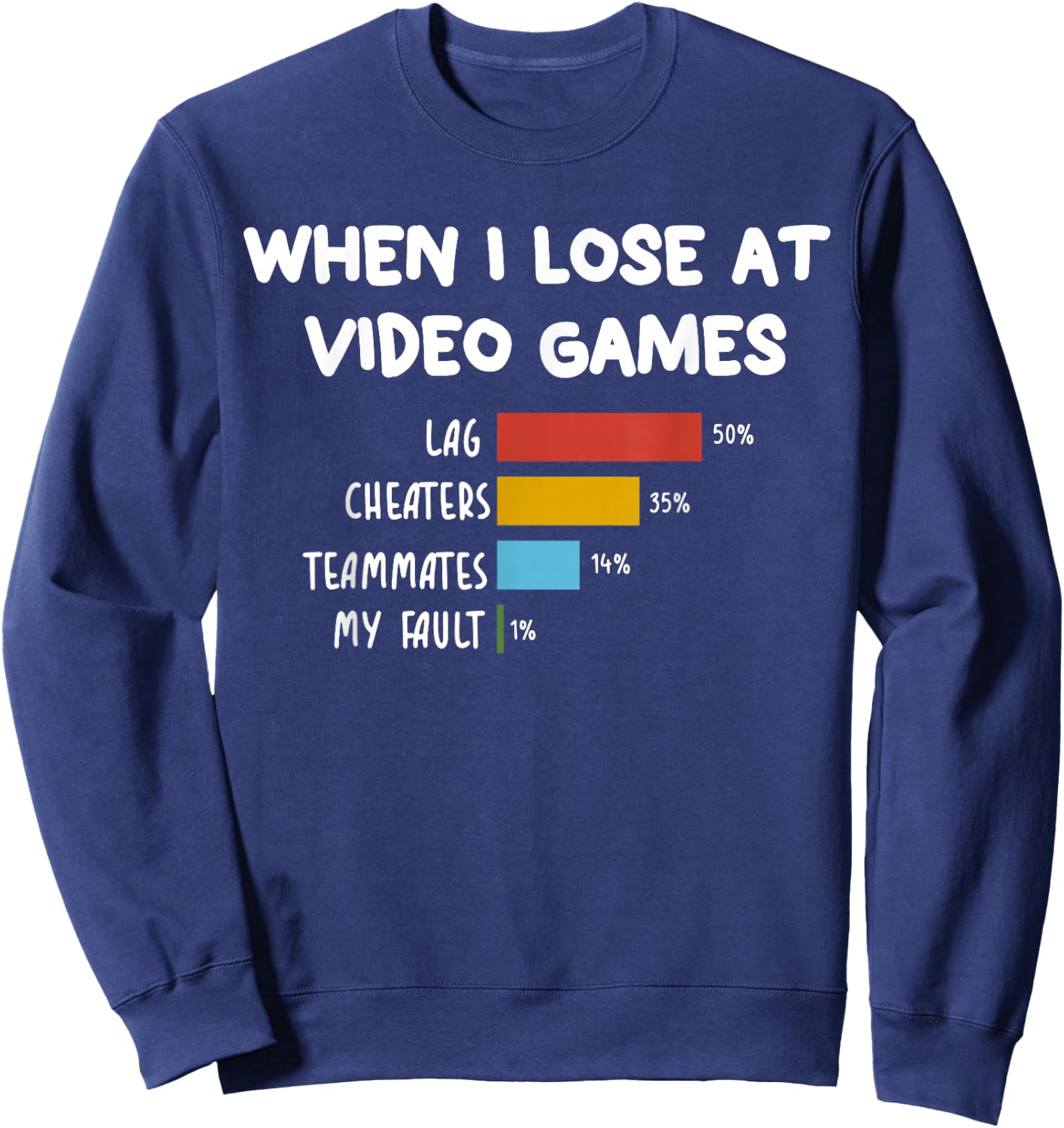 Funny When I Lose At Video Games Lag Cheaters Teammates Sweatshirt - Sweatshirt | Navy