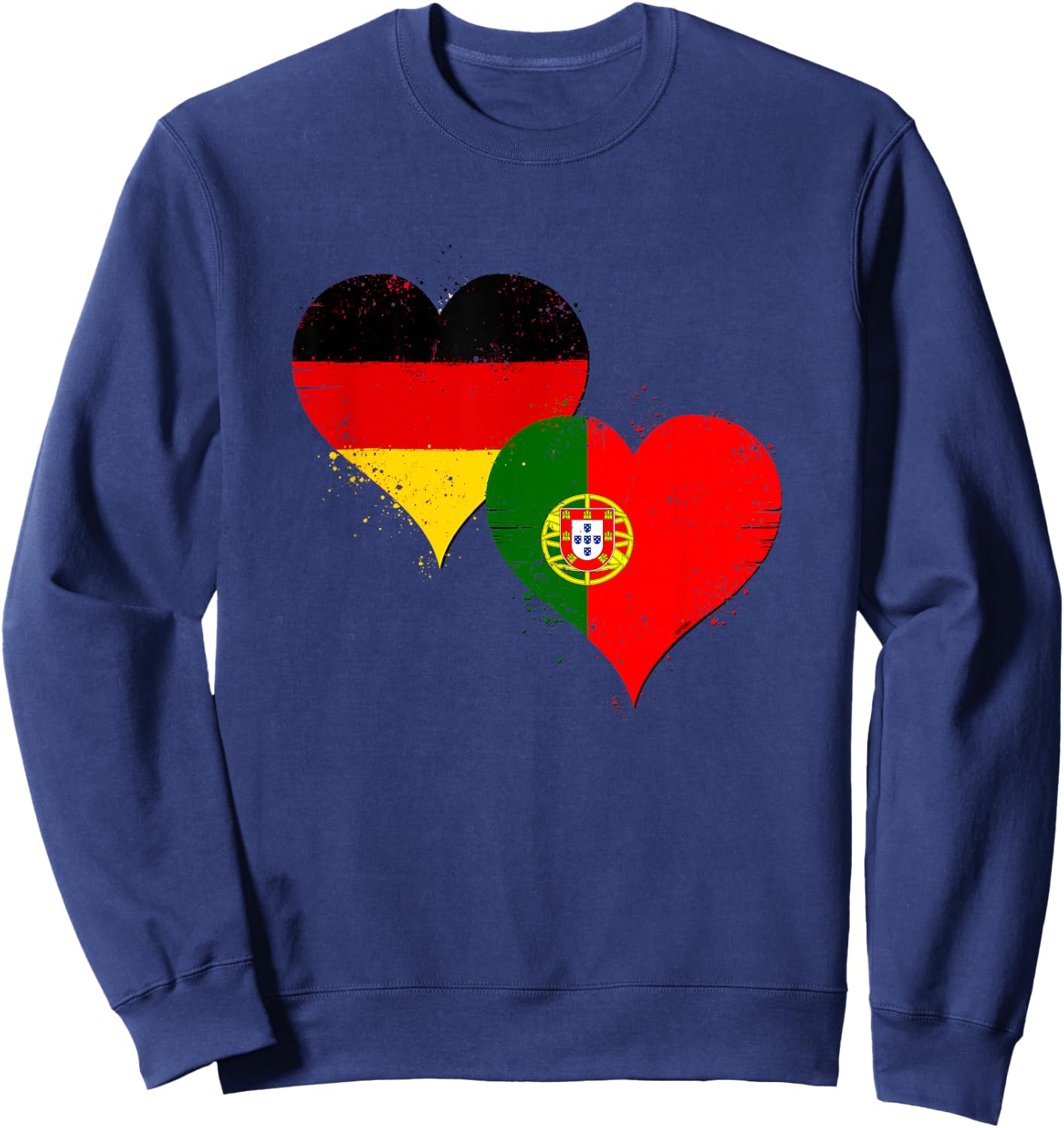 Cool Portugal Germany Flag for Portuguese German Fans Pride Sweatshirt - Sweatshirt | Navy