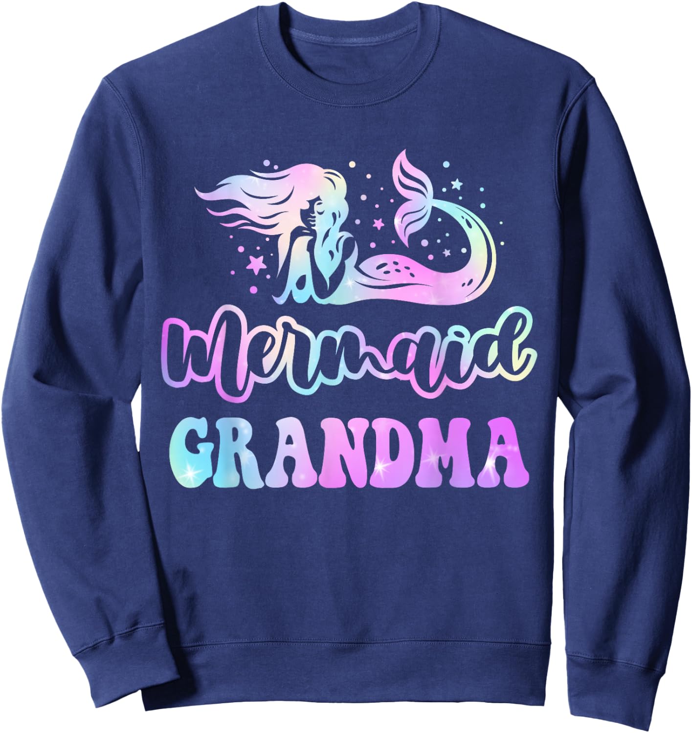 Mermaid Grandma Cute Funny Matching Mermaid Birthday Party Sweatshirt - Sweatshirt | Navy