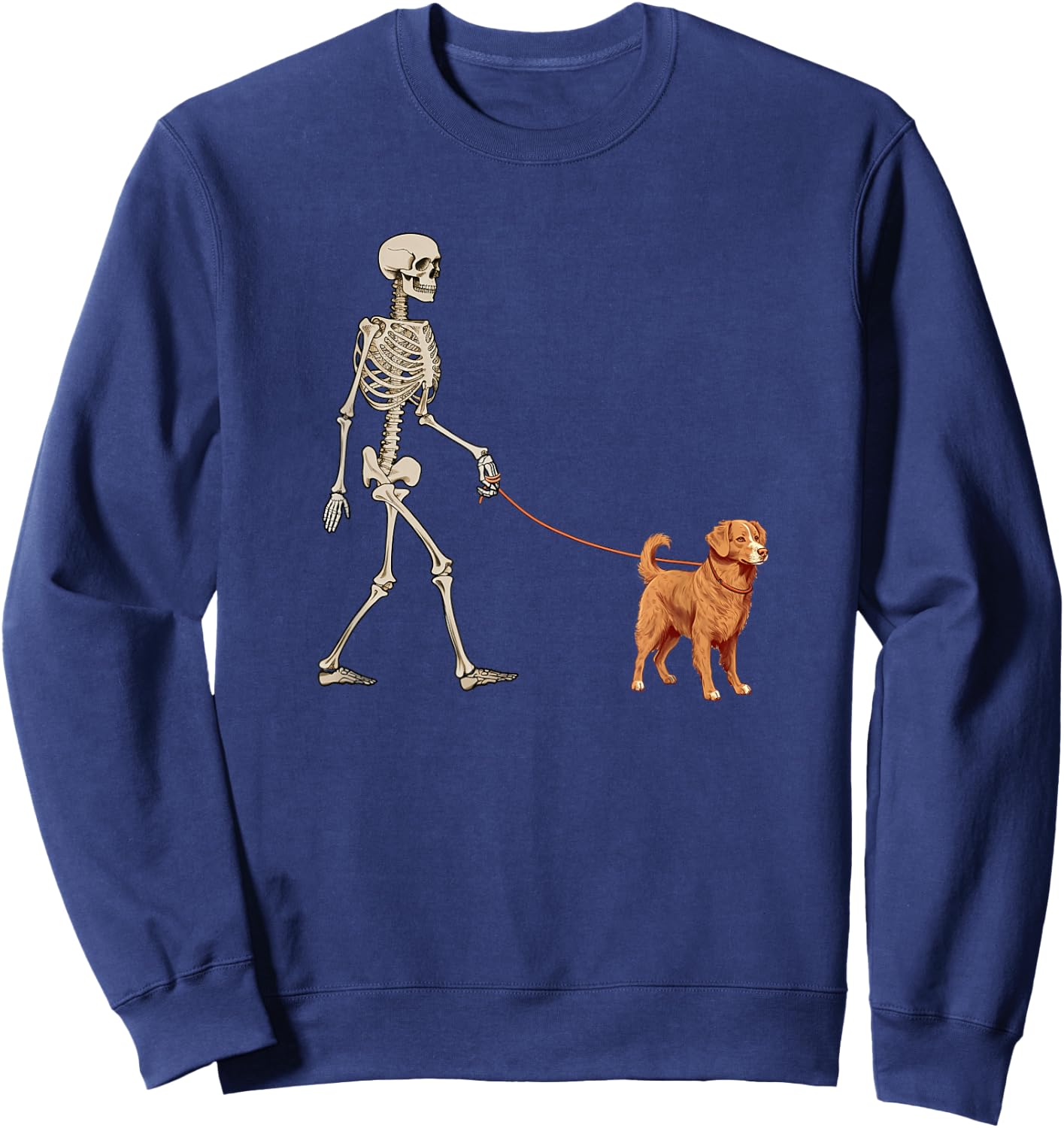 Funny Nova Scotia Duck Tolling Retriever Great Skeleton Dog Sweatshirt - Sweatshirt | Navy